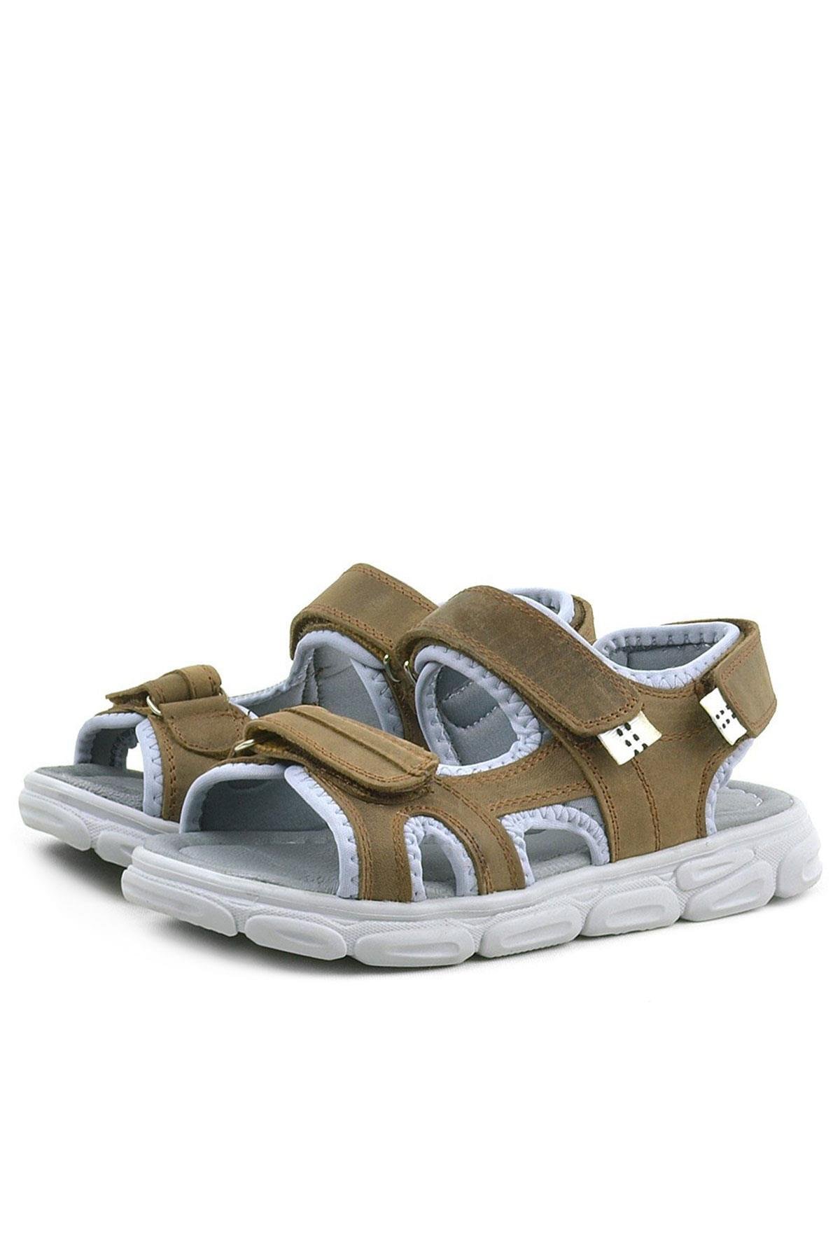 Wisps Hakiki Deri Kum Kamuflaj Çocuk Sandalet - Görsel 6