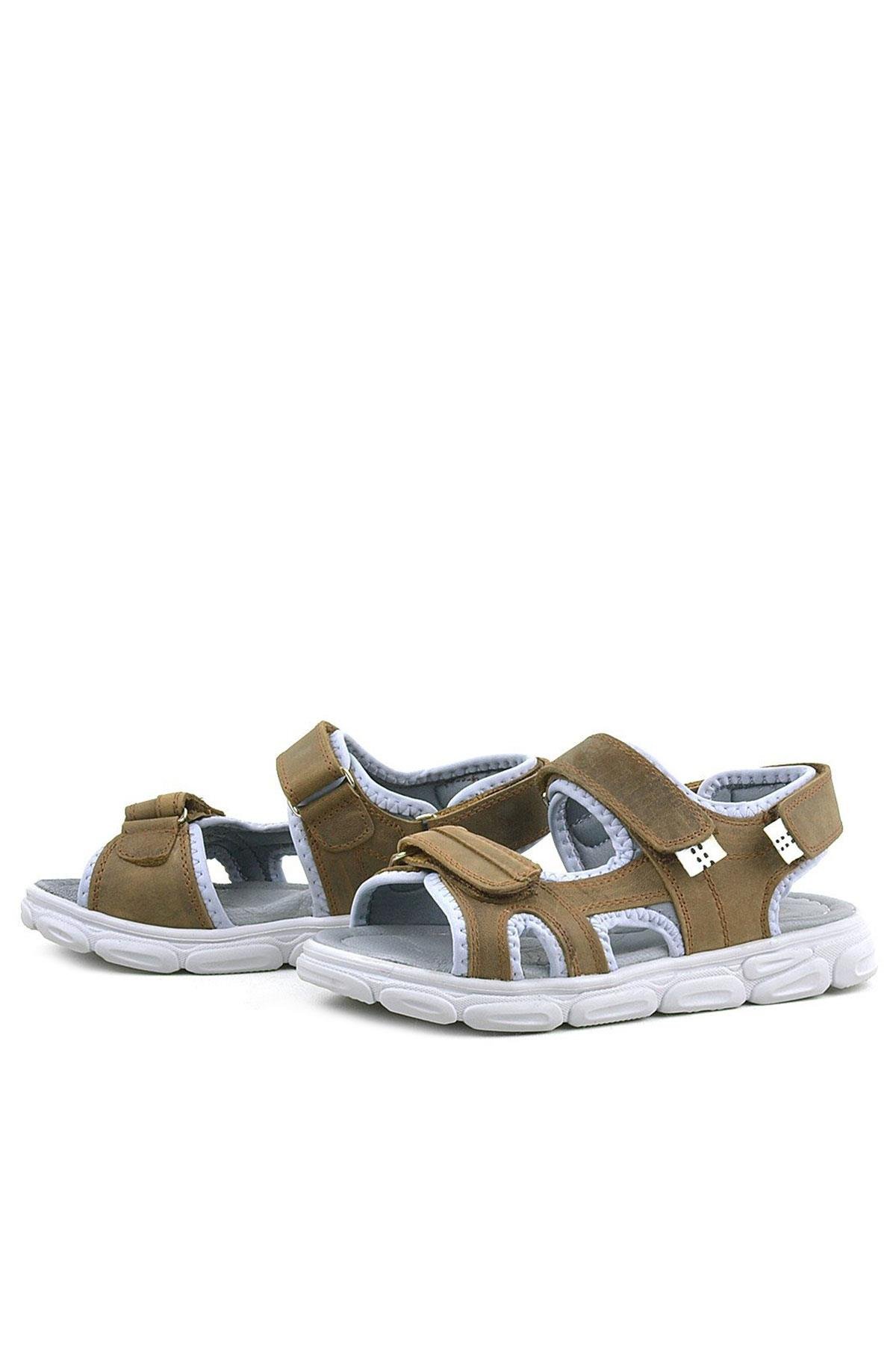 Wisps Hakiki Deri Kum Kamuflaj Çocuk Sandalet - Görsel 7