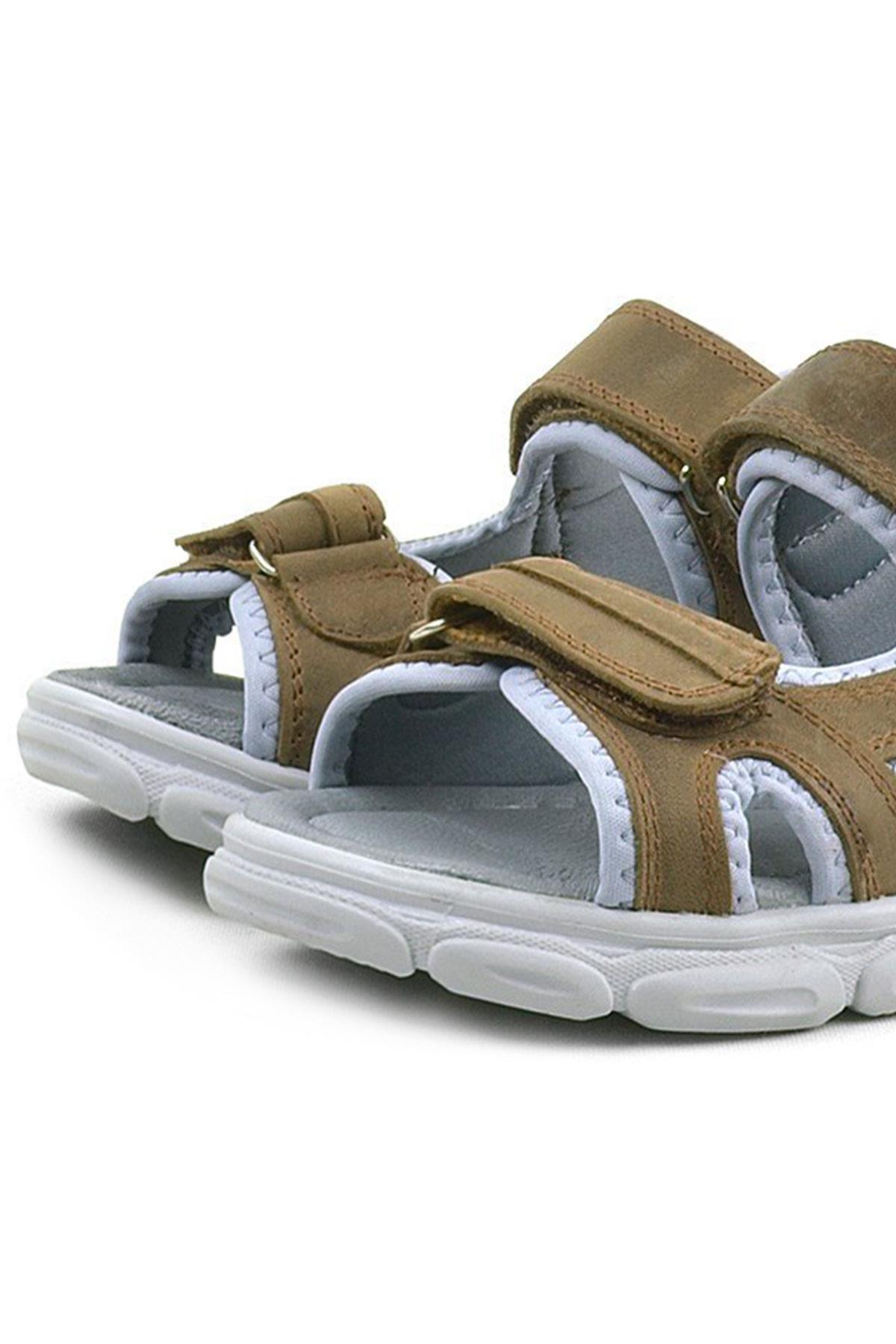 Wisps Hakiki Deri Kum Kamuflaj Çocuk Sandalet - Görsel 8