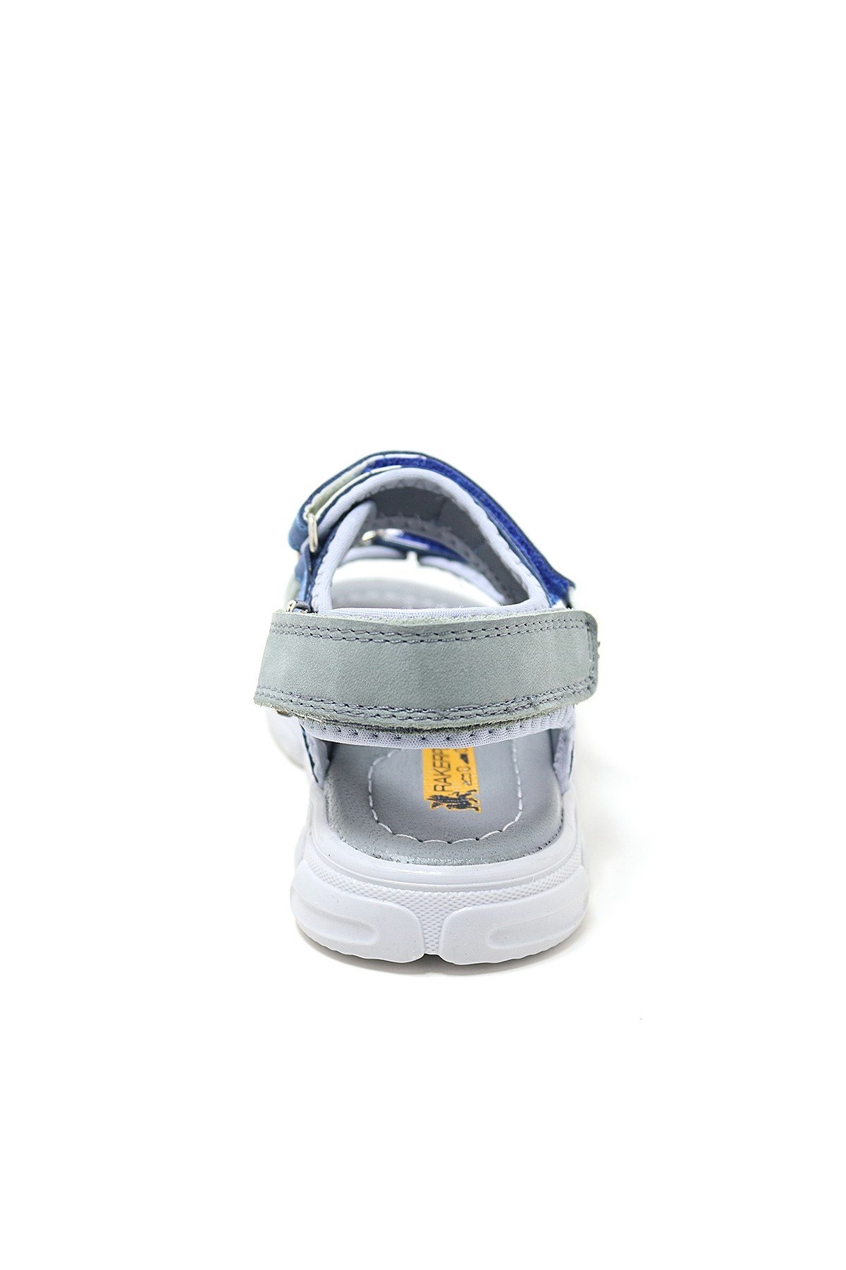 Wisps Hakiki Deri Gri Mavi Çocuk Sandalet - Görsel 6