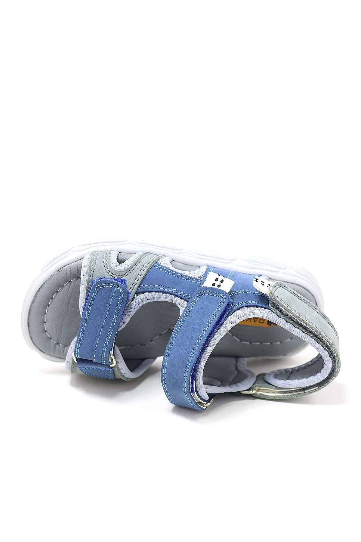 Wisps Hakiki Deri Gri Mavi Çocuk Sandalet - Görsel 7