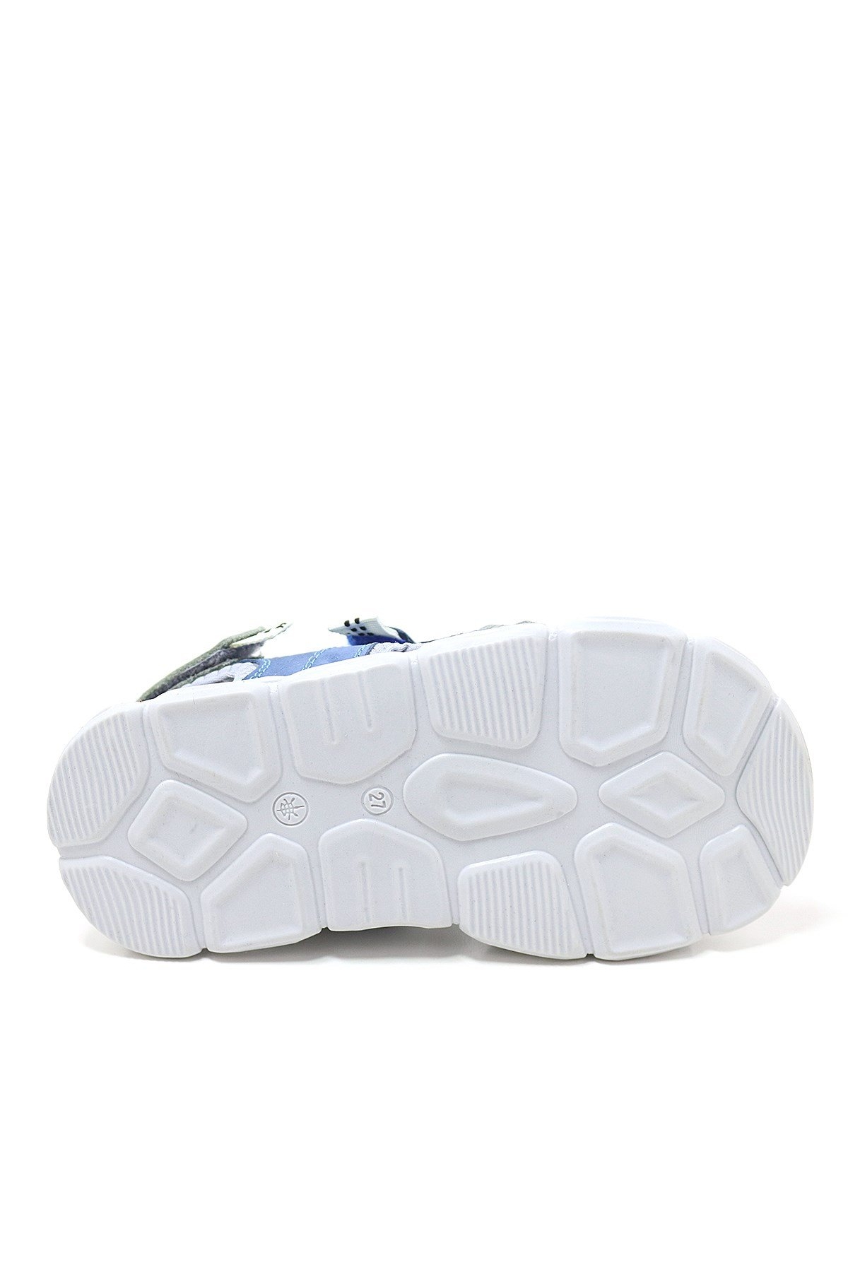 Wisps Hakiki Deri Gri Mavi Çocuk Sandalet - Görsel 8