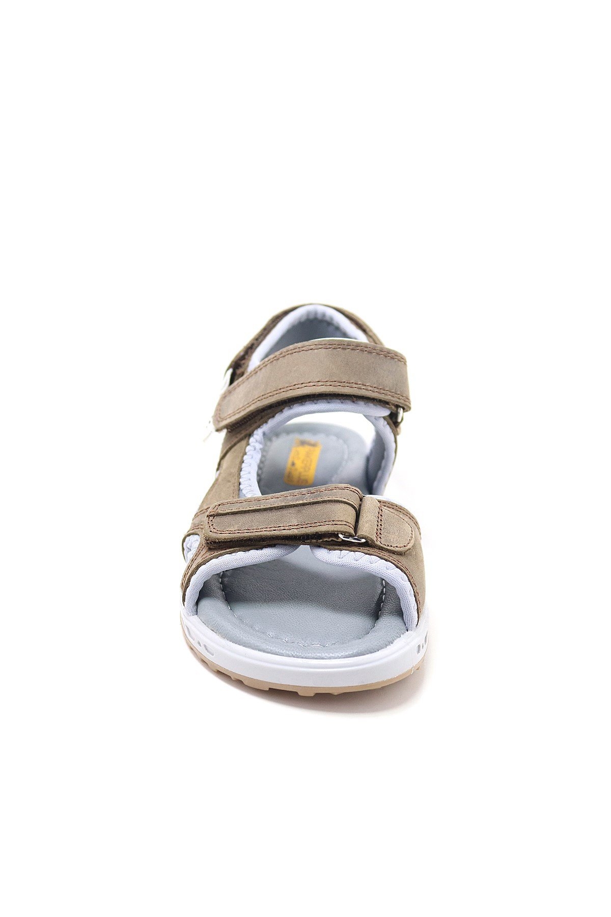 Hakiki Deri Kahverengi Konfor Tabanlı Cırtlı Çocuk Sandalet - Görsel 5