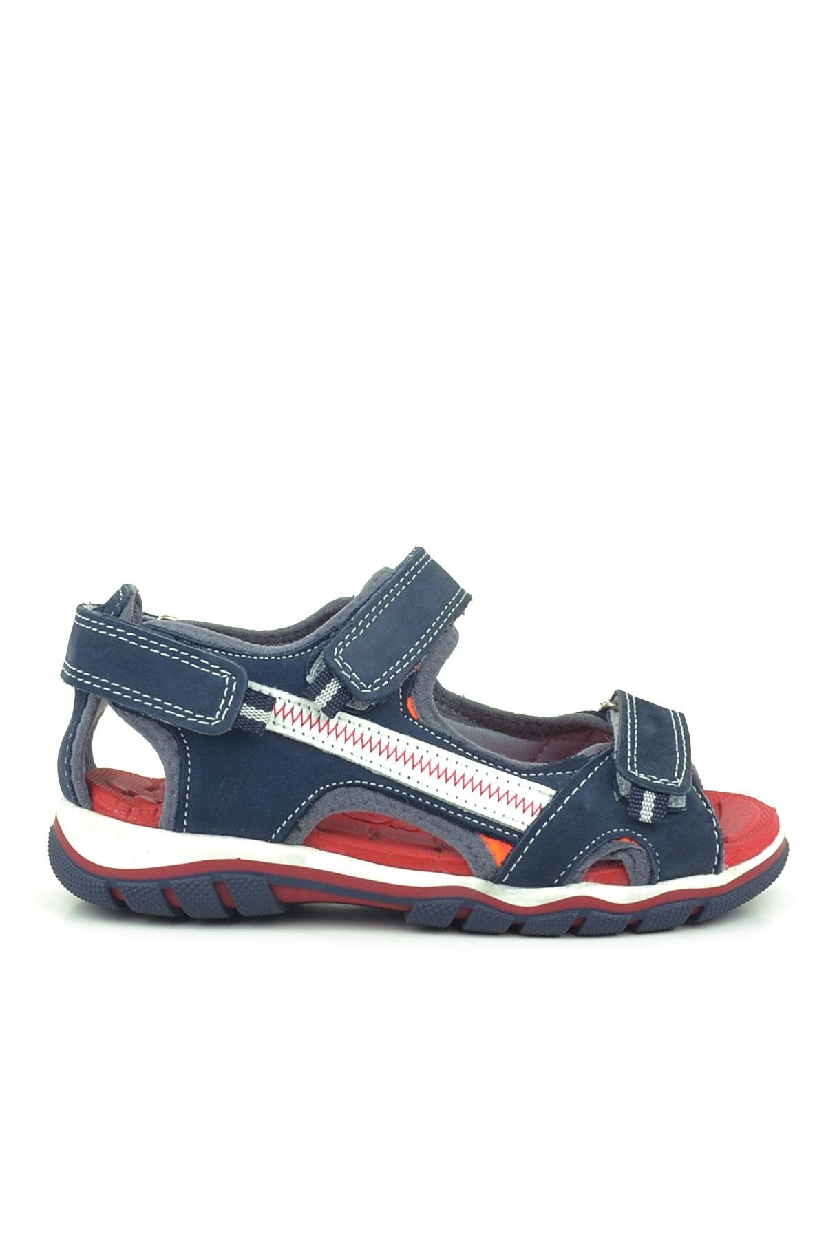 Hakiki Deri Lacivert Outdoor Erkek Çocuk Sandalet - Görsel 3