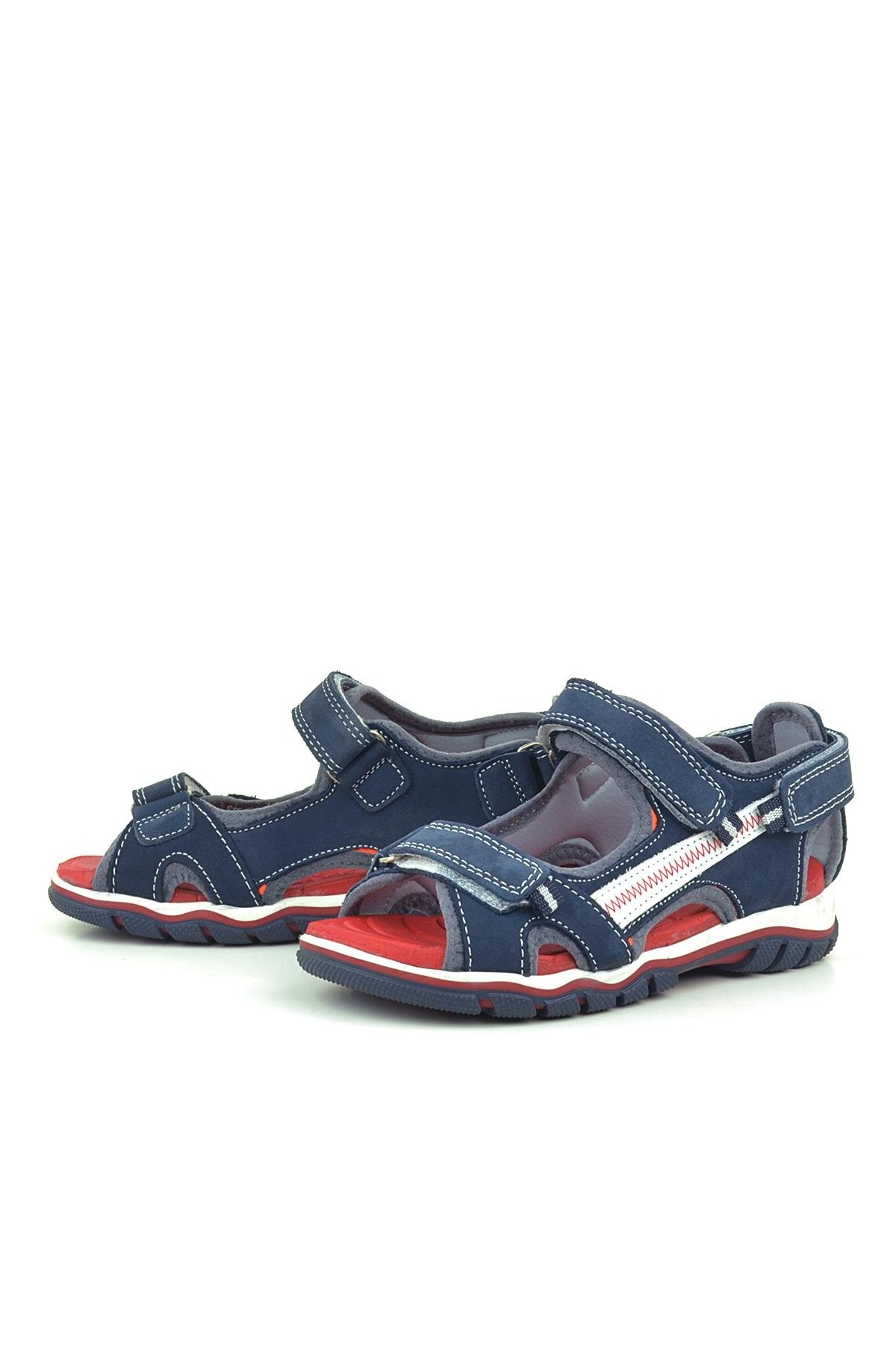 Hakiki Deri Lacivert Outdoor Erkek Çocuk Sandalet - Görsel 5