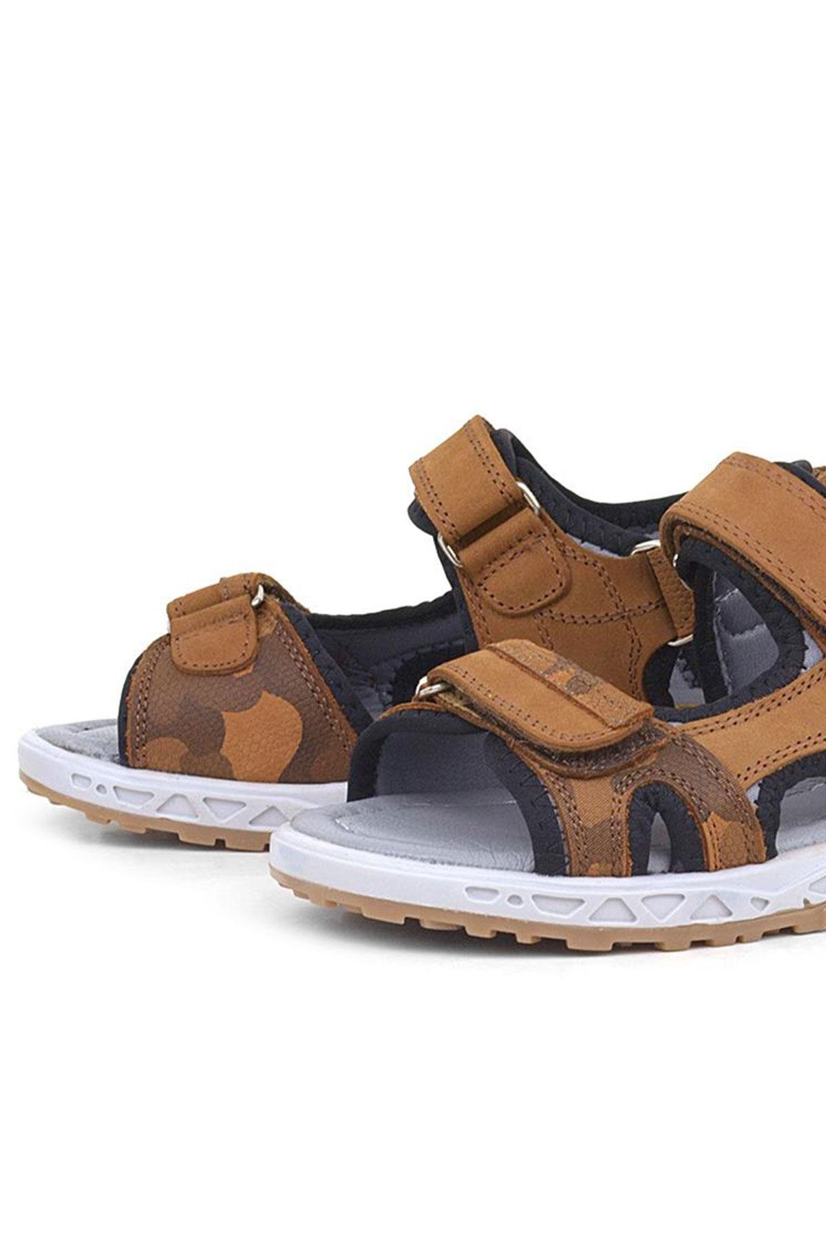 Hakiki Deri Taba Cırtlı Çocuk Sandalet Ayakkabı - Görsel 7