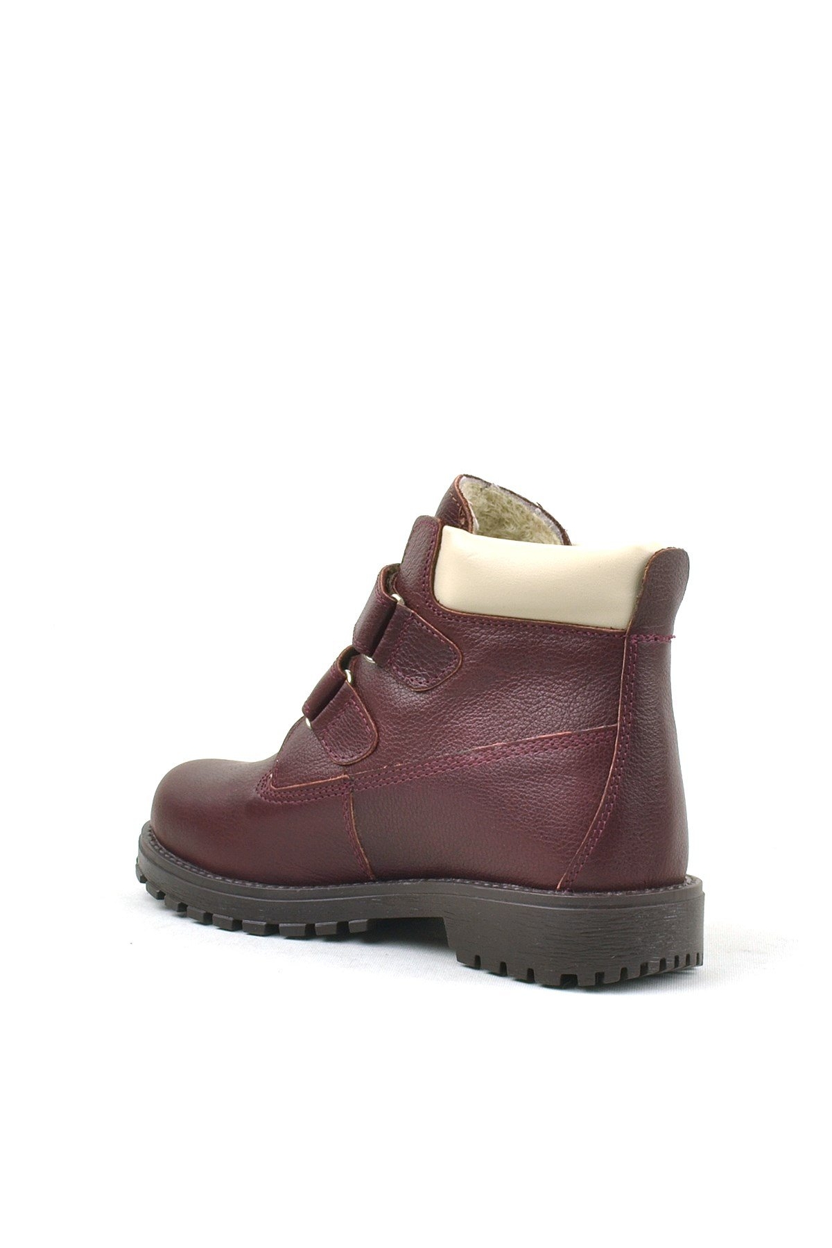 Neson Hakiki Deri Bordo Cırtlı Çocuk Bot - Görsel 4