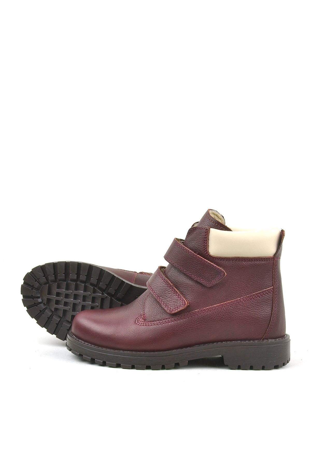 Neson Hakiki Deri Bordo Cırtlı Çocuk Bot - Görsel 7