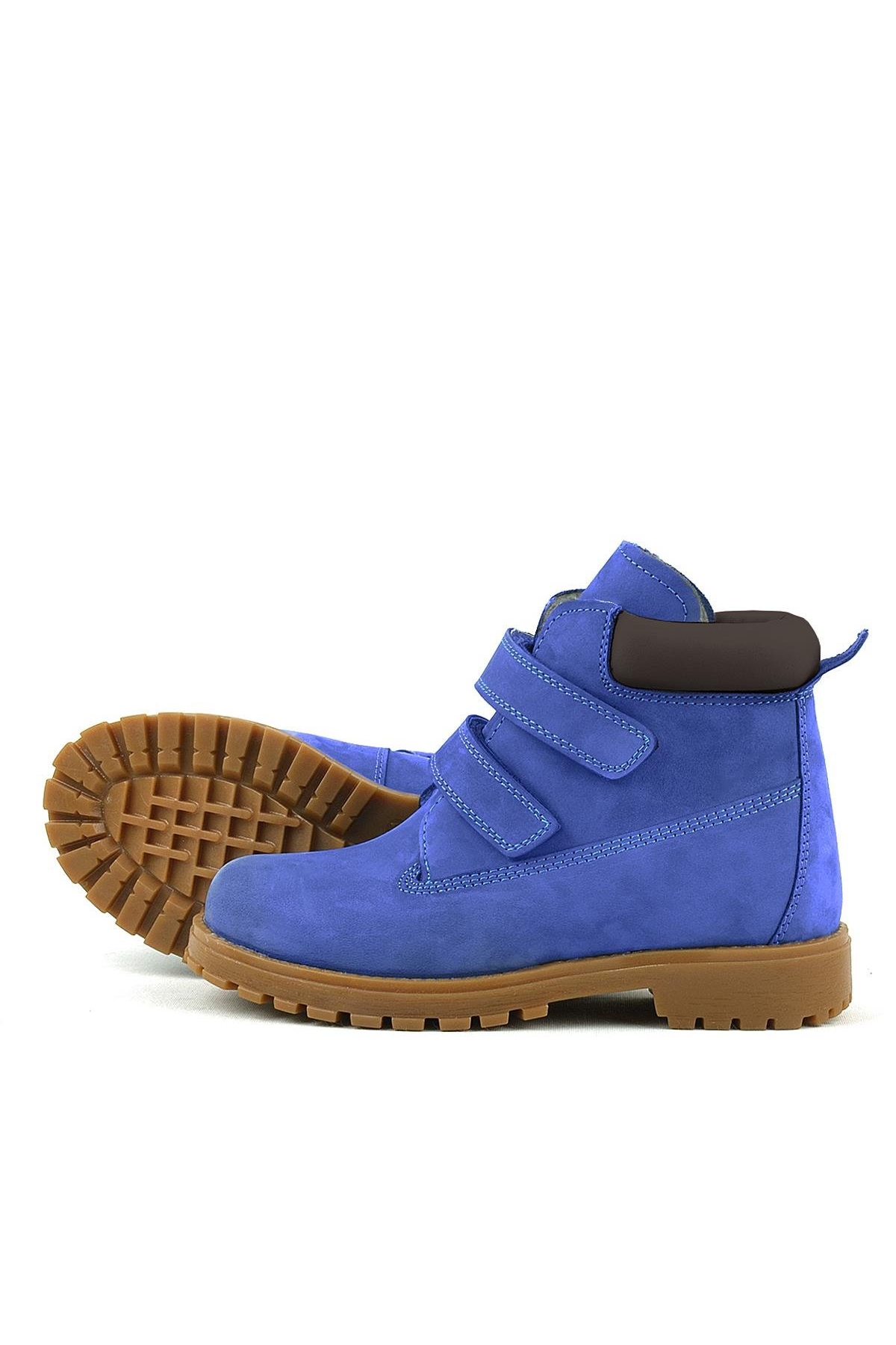 Neson Hakiki Deri Koyu Mavi Cırtlı Çocuk Bot - Görsel 7