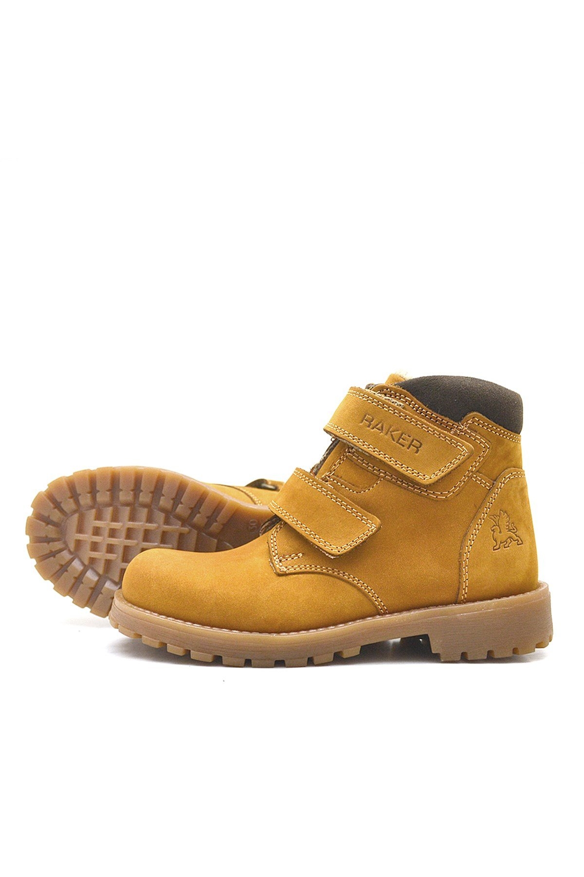 Sentor Hakiki Deri Sarı Cırtlı Kürklü Bot - Görsel 5