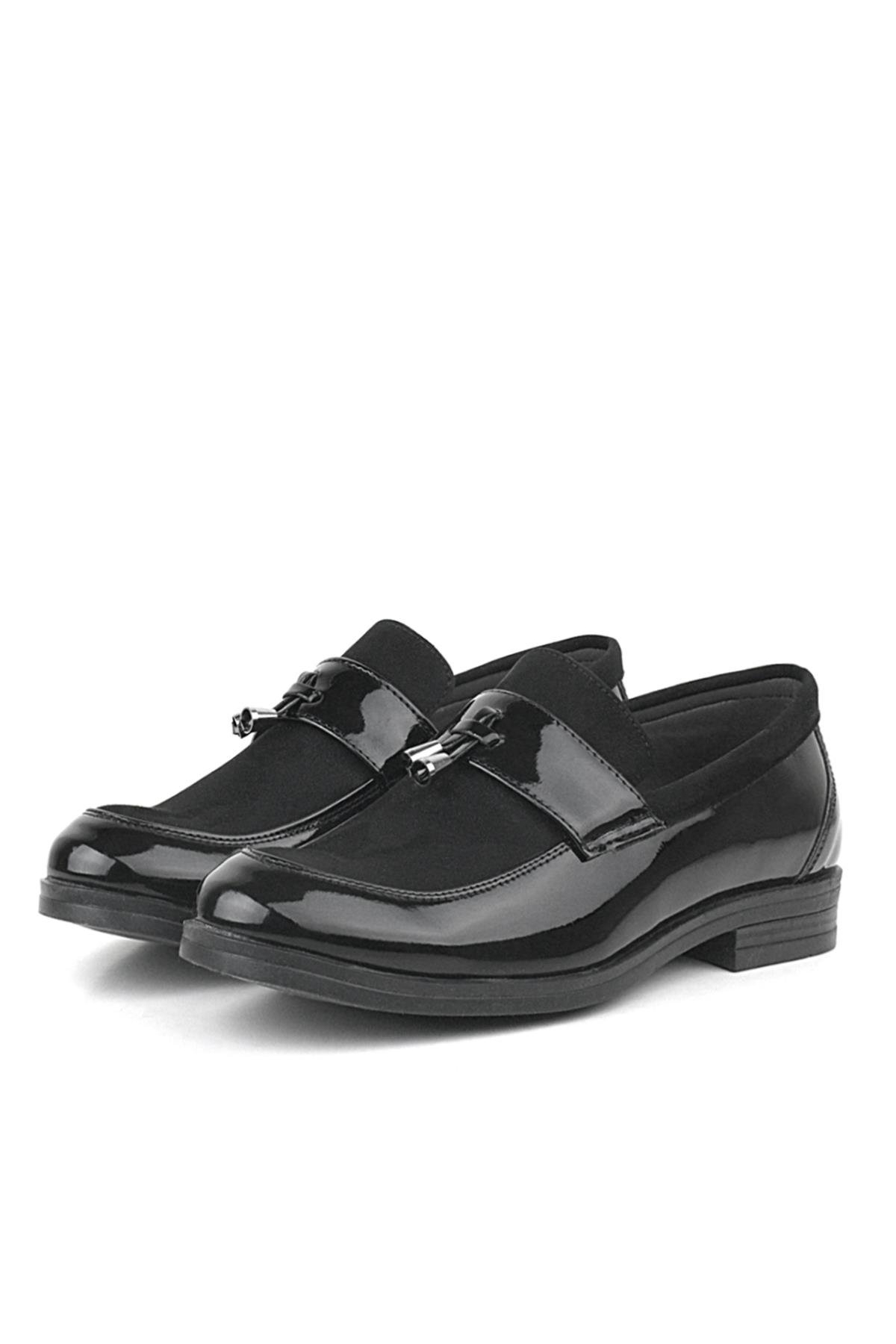 Loafer Siyah Rugan Nubuk Erkek Klasik Çocuk Ayakkabı - Görsel 4
