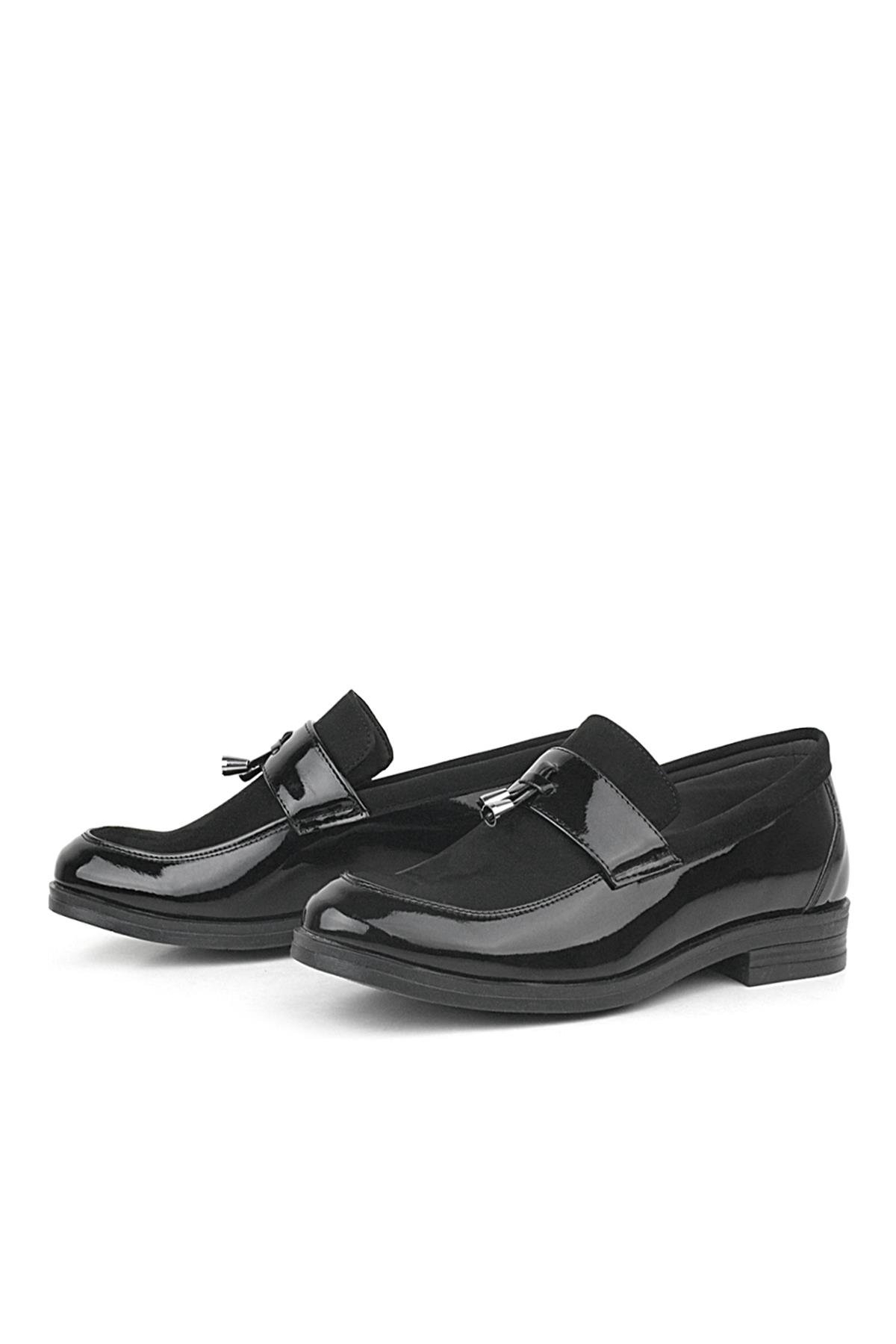 Loafer Siyah Rugan Nubuk Erkek Klasik Çocuk Ayakkabı - Görsel 5
