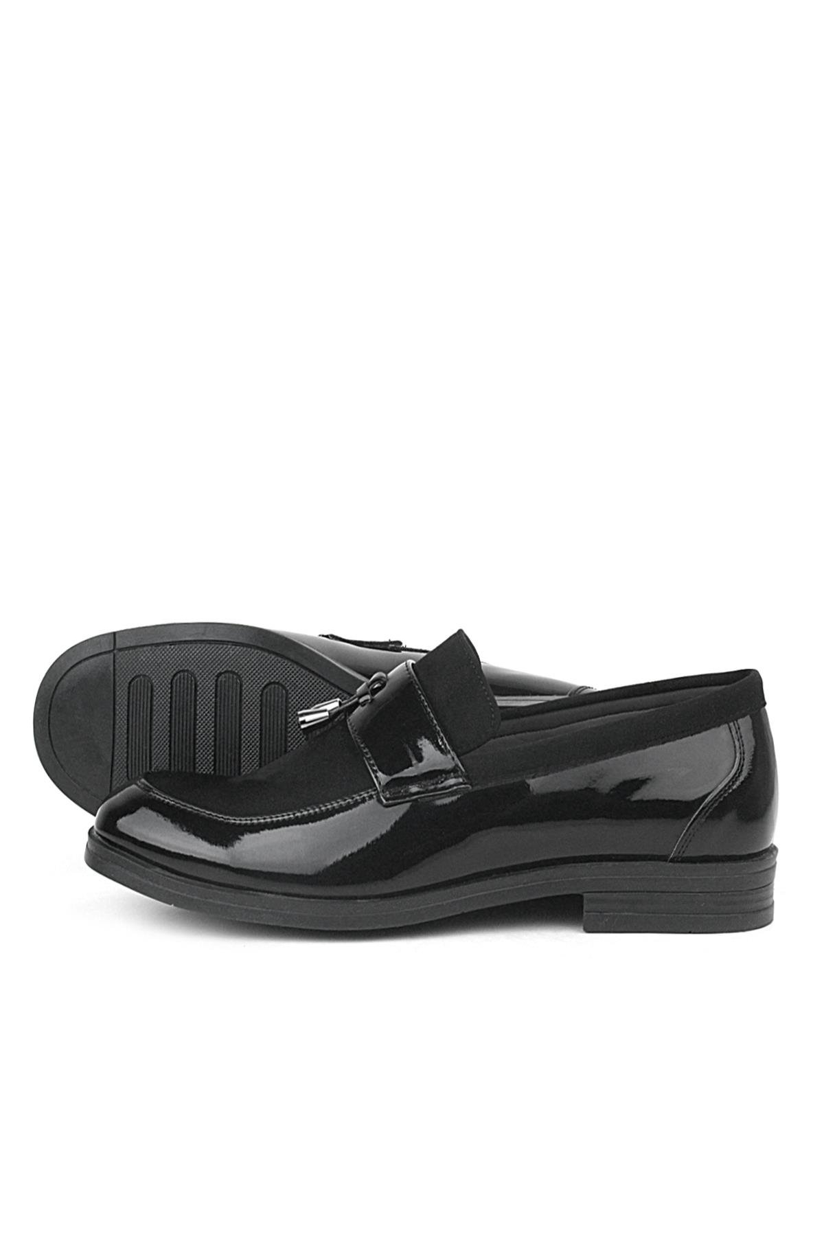 Loafer Siyah Rugan Nubuk Erkek Klasik Çocuk Ayakkabı - Görsel 6