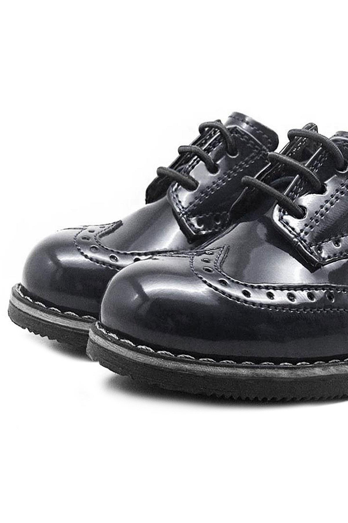 Hidra Siyah Rugan Lastik Bağcıklı Erkek Çocuk Klasik Ayakkabı - Görsel 8