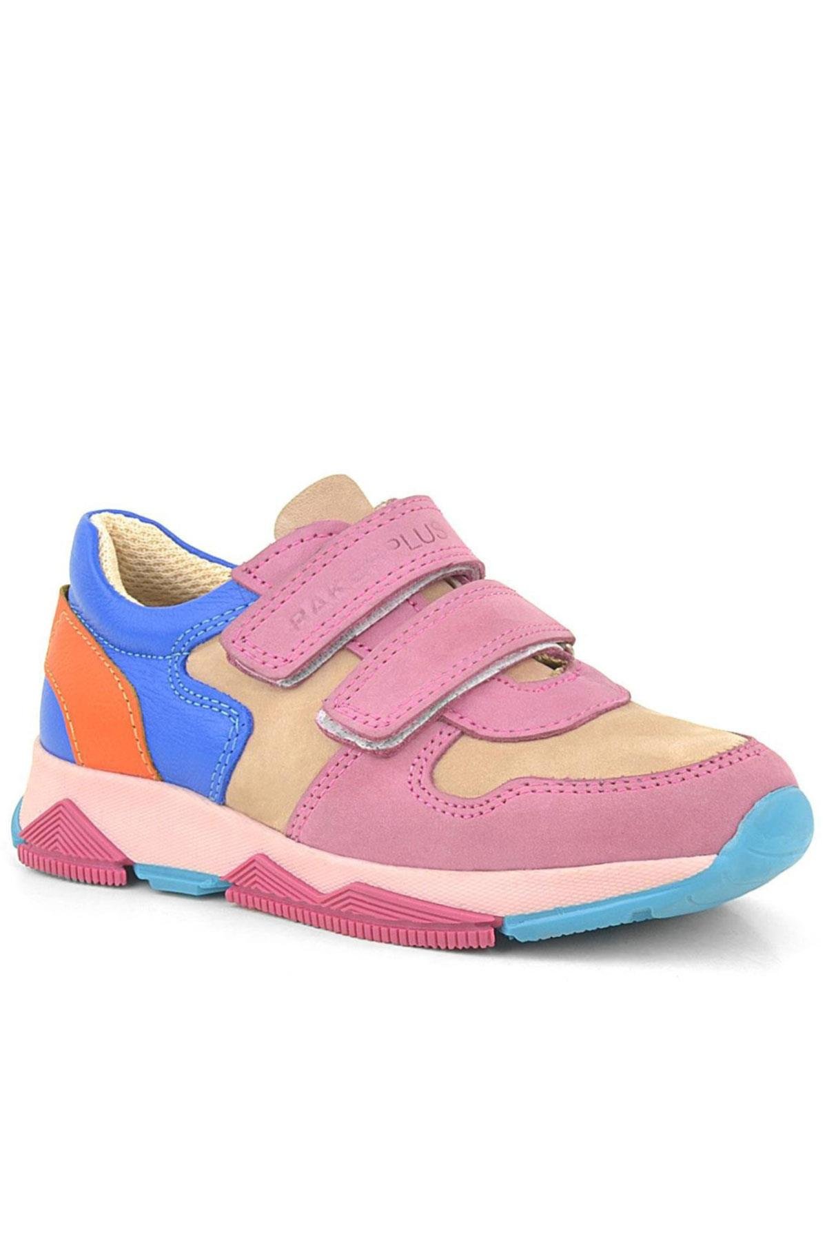 Hakiki Deri Pembe Çocuk Sneakers Spor Ayakkabı - Görsel 2