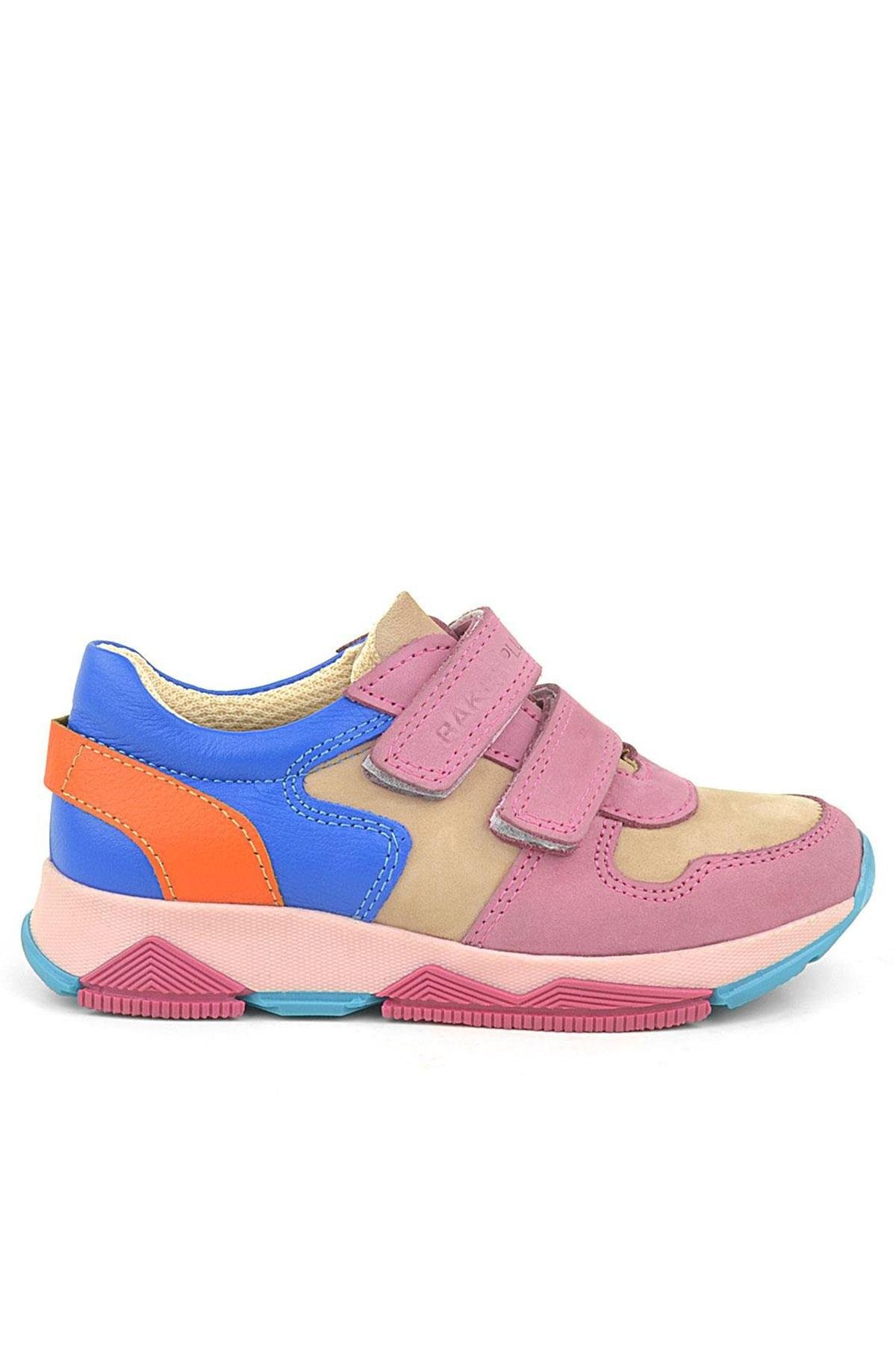 Hakiki Deri Pembe Çocuk Sneakers Spor Ayakkabı - Görsel 4