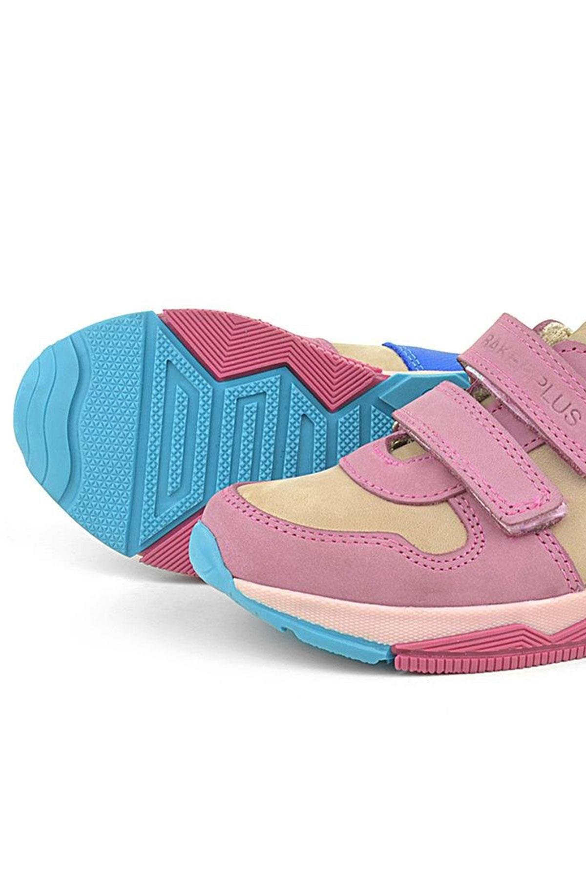 Hakiki Deri Pembe Çocuk Sneakers Spor Ayakkabı - Görsel 7