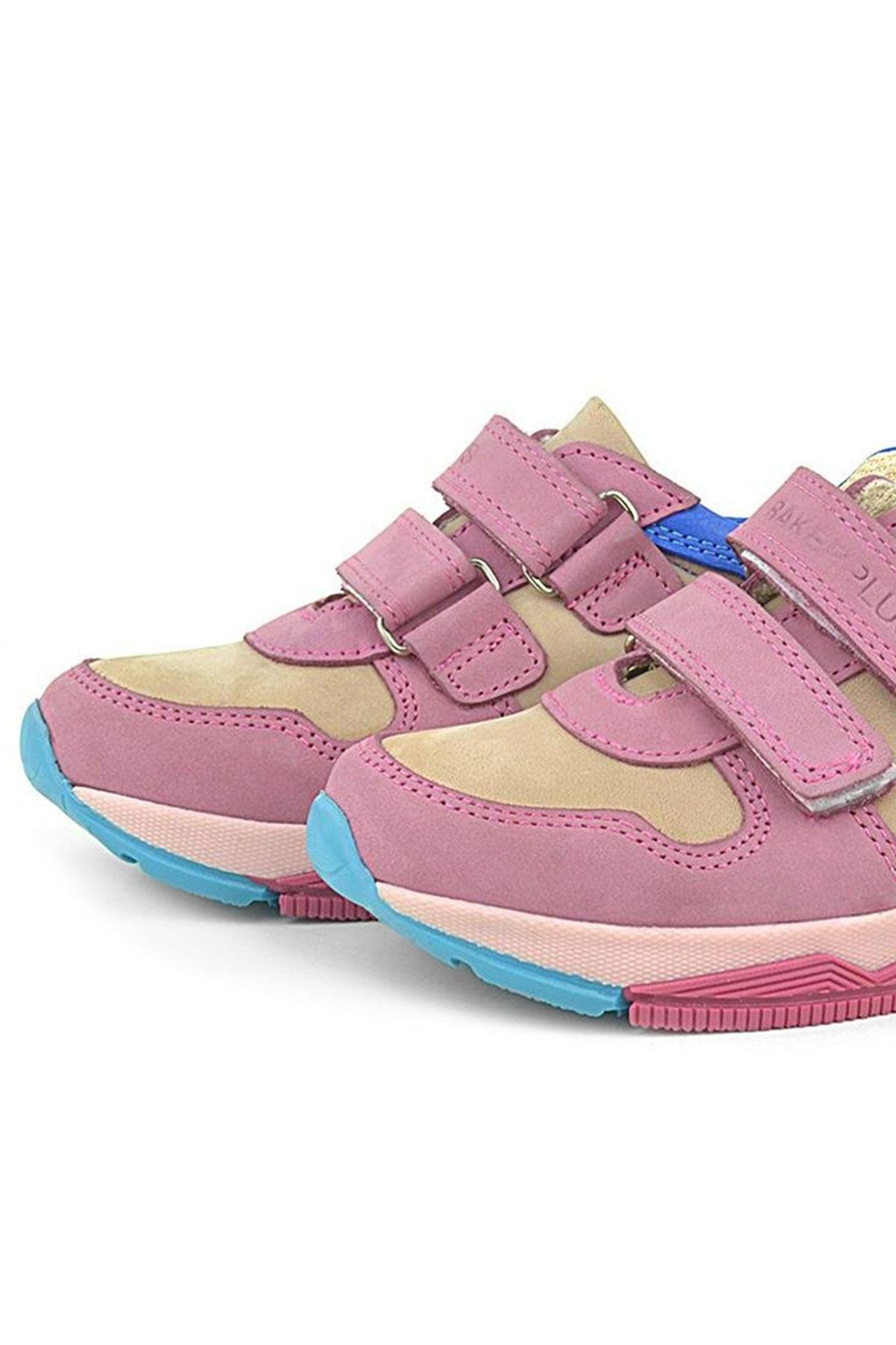 Hakiki Deri Pembe Çocuk Sneakers Spor Ayakkabı - Görsel 8