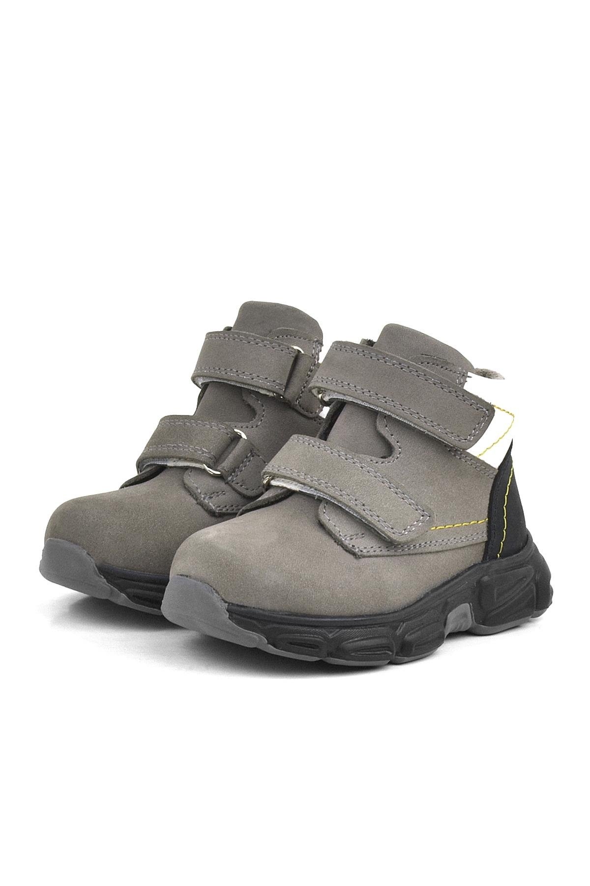 Hakiki Deri Gri Nubuk Bebek Spor Bot Ayakkabı - Görsel 4
