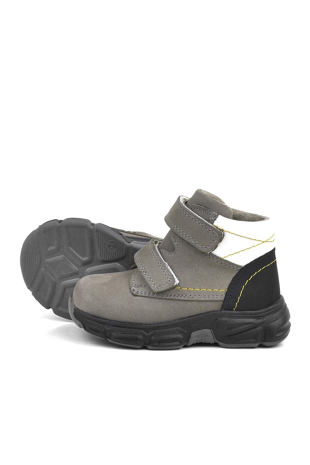 Hakiki Deri Gri Nubuk Bebek Spor Bot Ayakkabı - Görsel 6