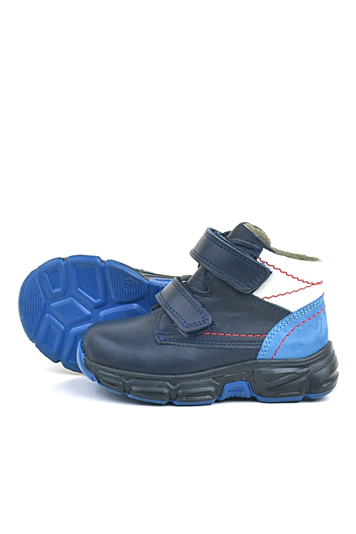 Hakiki Deri Lacivert Cilt Kürklü Bebek Spor Bot Ayakkabı - Görsel 6