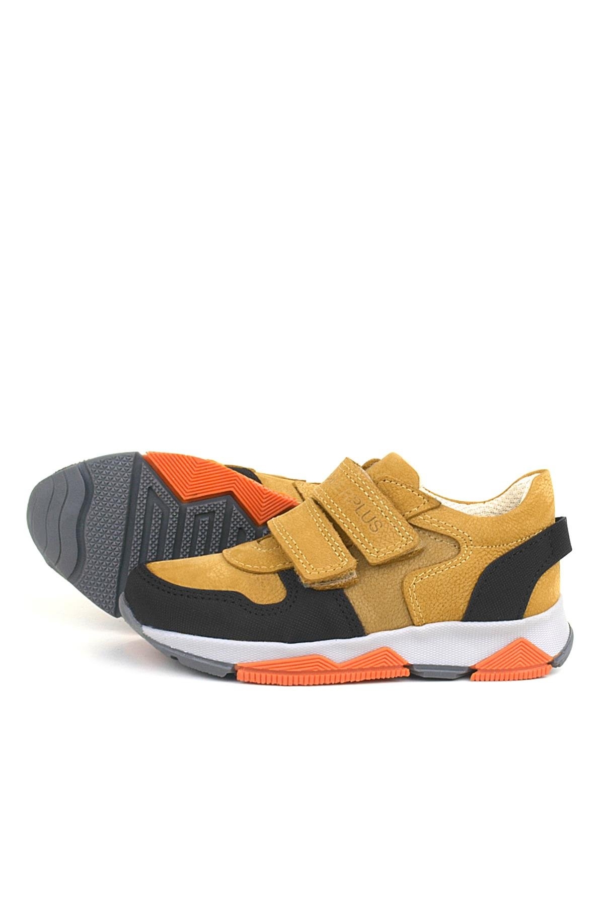 Hakiki Deri Sarı Siyah Çocuk Sneakers Spor Ayakkabı - Görsel 6