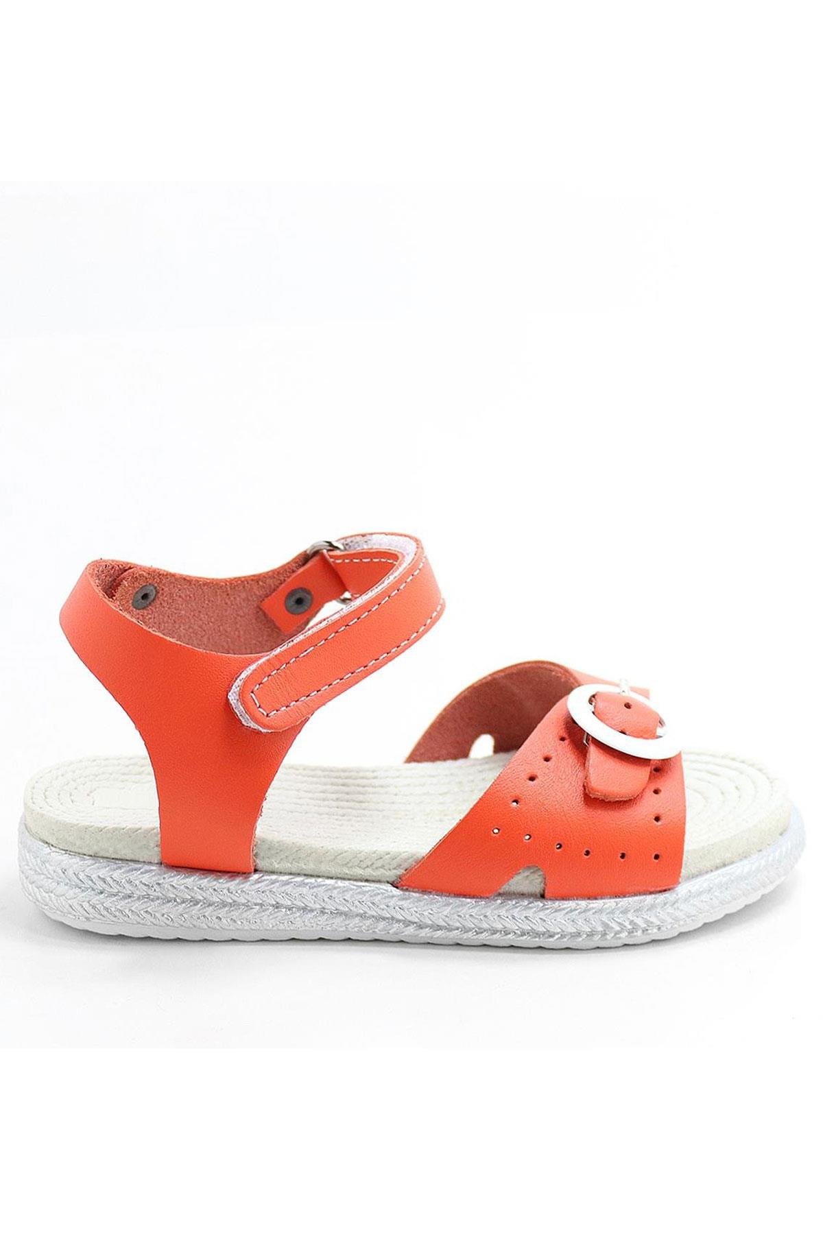 Hapshoe KidsArtico Cariny Hakiki Deri Turuncu Kız Bebek Çocuk Sandalet