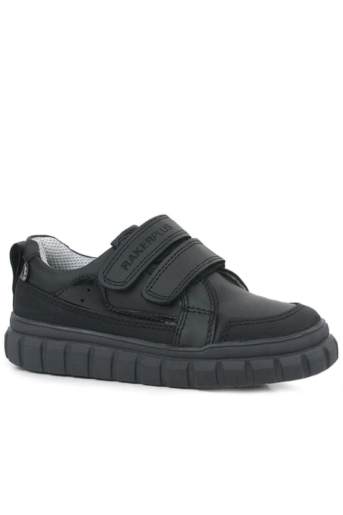 Hakiki Deri Siyah Cırtlı Günlük Spor Çocuk Okul Ayakkabı - Görsel 2