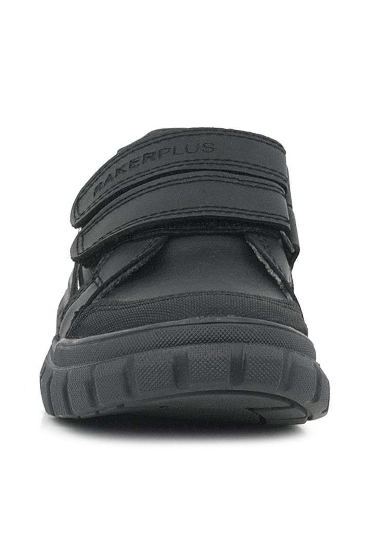 Hakiki Deri Siyah Cırtlı Günlük Spor Çocuk Okul Ayakkabı - Görsel 4