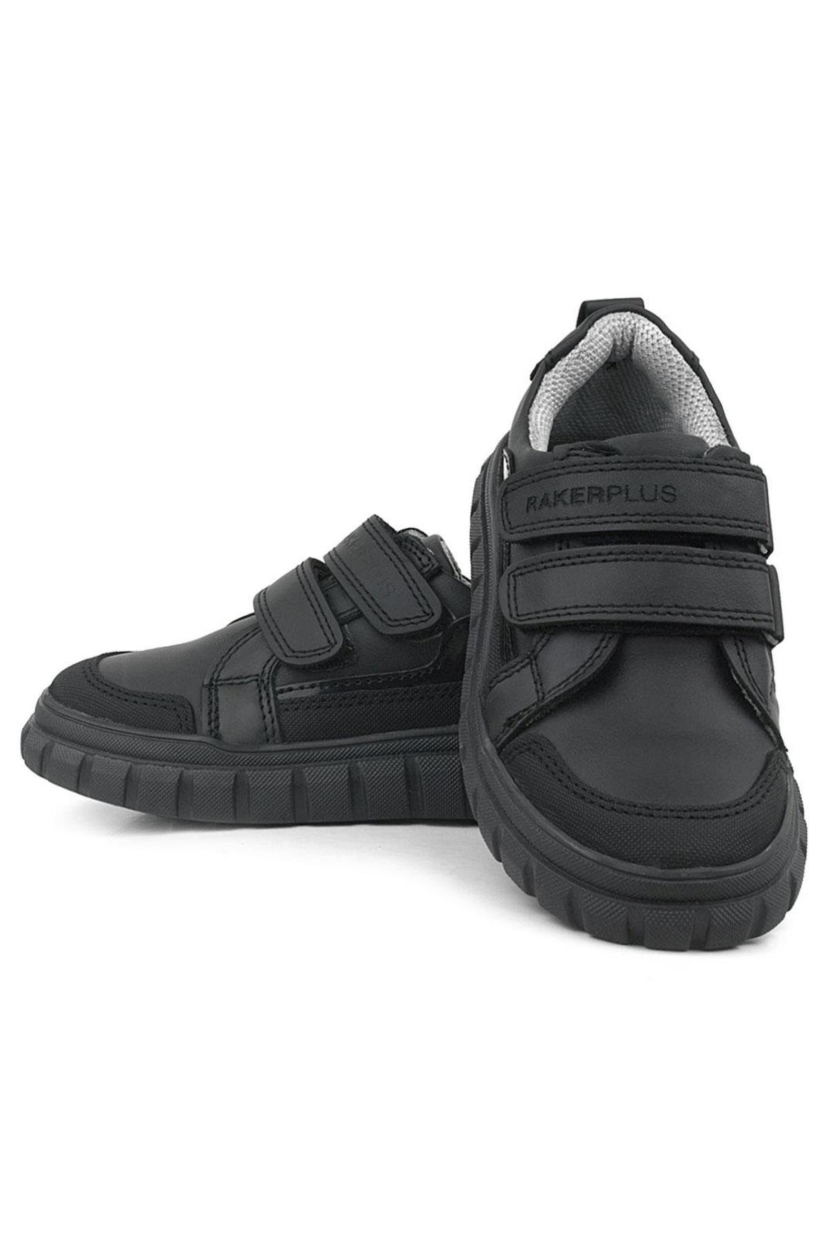 Hakiki Deri Siyah Cırtlı Günlük Spor Çocuk Okul Ayakkabı - Görsel 7