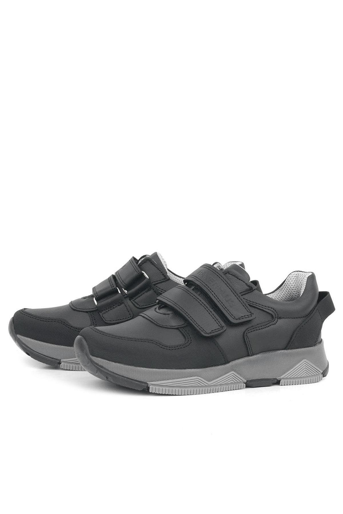 Hakiki Deri Siyah Çocuk Spor Okul Ayakkabı - Görsel 4