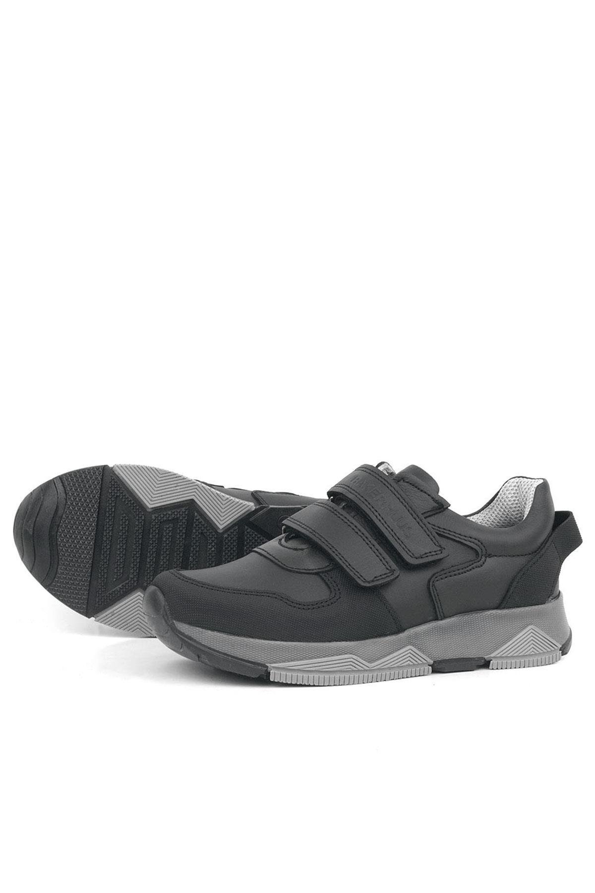 Hakiki Deri Siyah Çocuk Spor Okul Ayakkabı - Görsel 5
