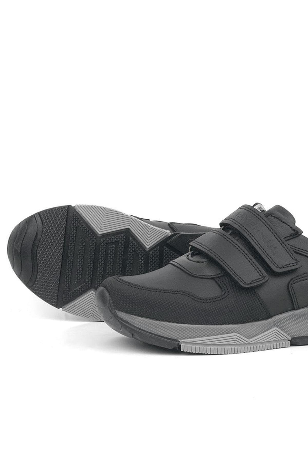 Hakiki Deri Siyah Çocuk Spor Okul Ayakkabı - Görsel 6