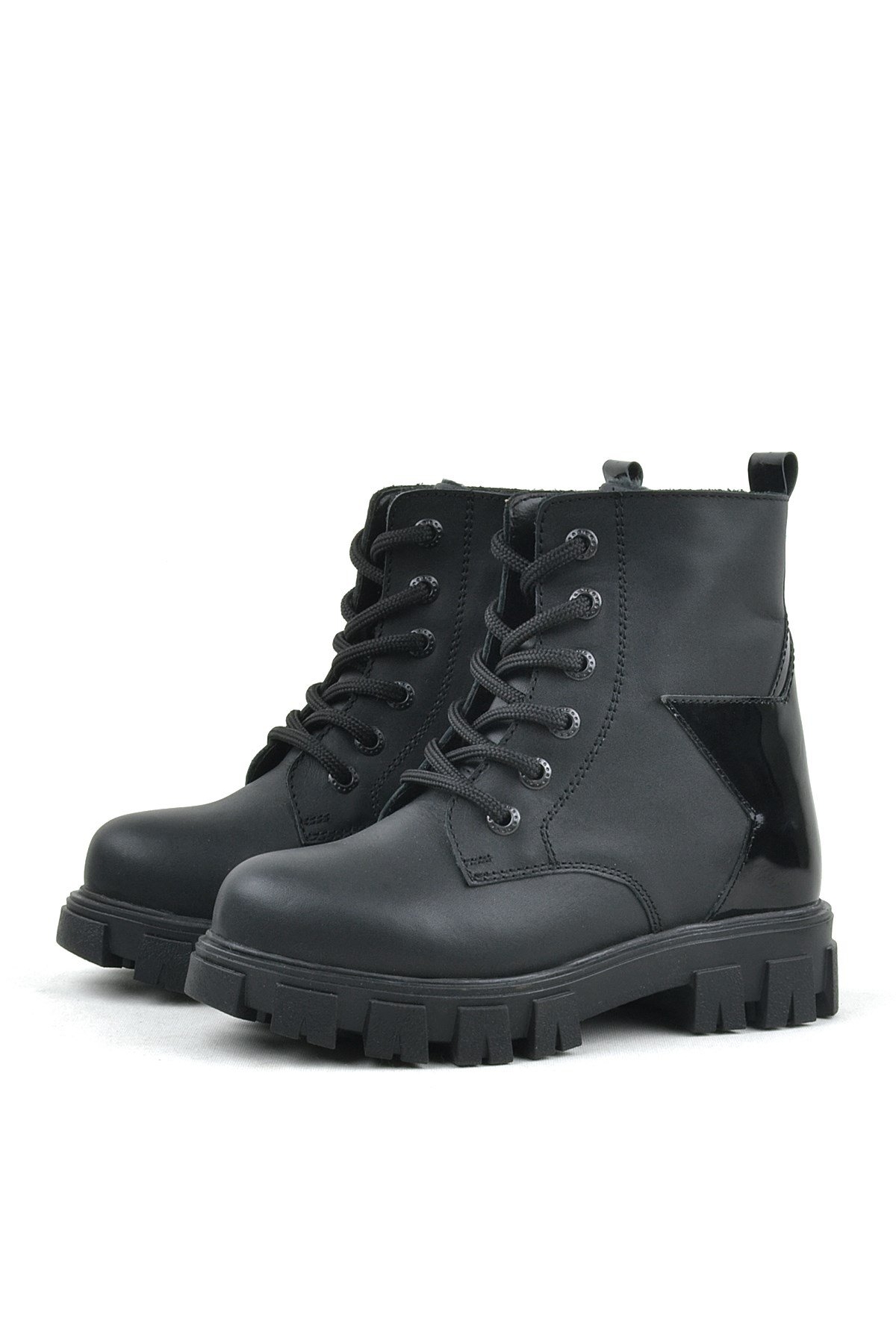 Siyah Yıldız Detaylı Kız Çocuk Bot - Görsel 5