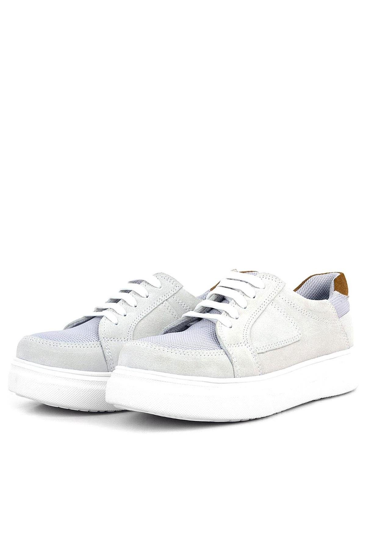 Hakiki Deri Gri Bağcıklı Çocuk Günlük Okul Ayakkabı - Görsel 5