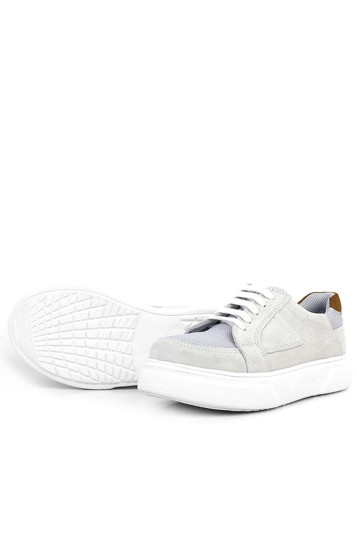 Hakiki Deri Gri Bağcıklı Çocuk Günlük Okul Ayakkabı - Görsel 6