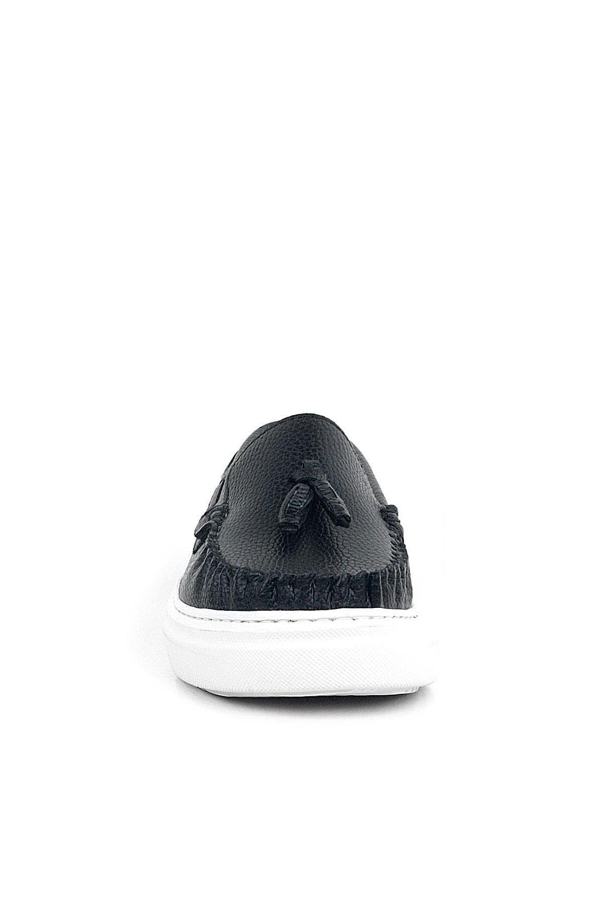 Siyah Cilt Erkek Çocuk Makosen Ayakkabı - Görsel 4