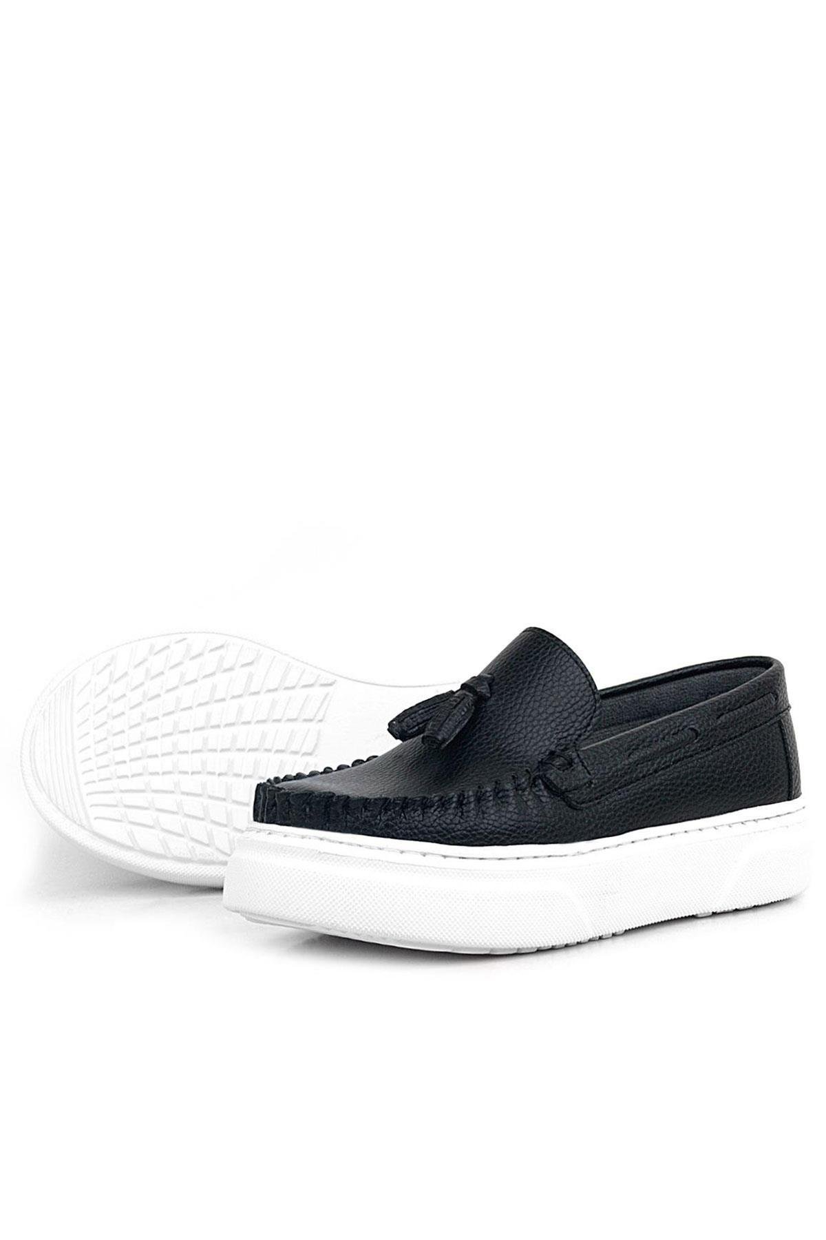 Siyah Cilt Erkek Çocuk Makosen Ayakkabı - Görsel 6