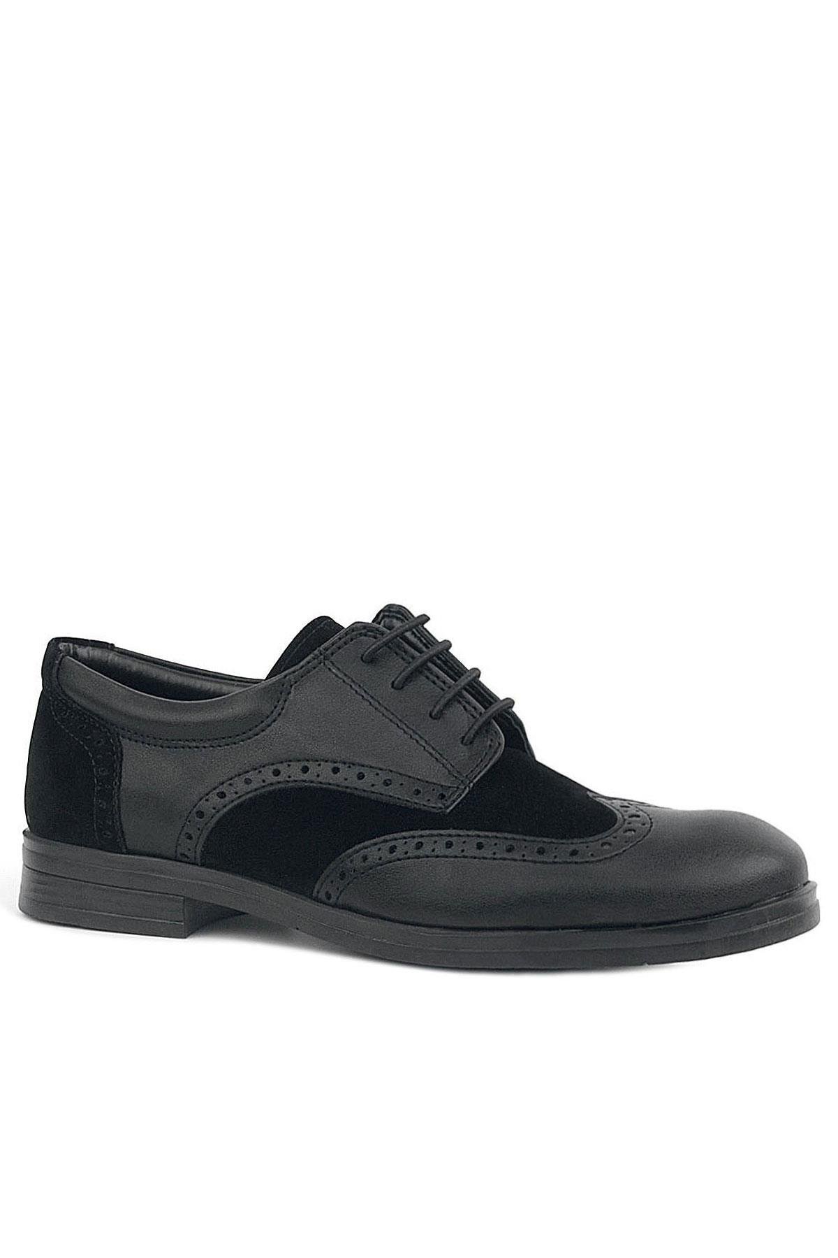 Titan Siyah Mat Bağcıklı Klasik Erkek Genç Ayakkabı - Görsel 2