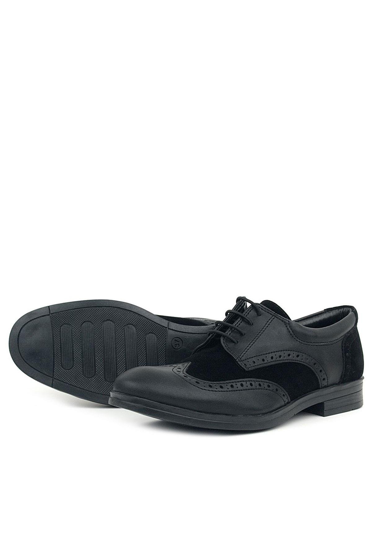 Titan Siyah Mat Bağcıklı Klasik Erkek Genç Ayakkabı - Görsel 6