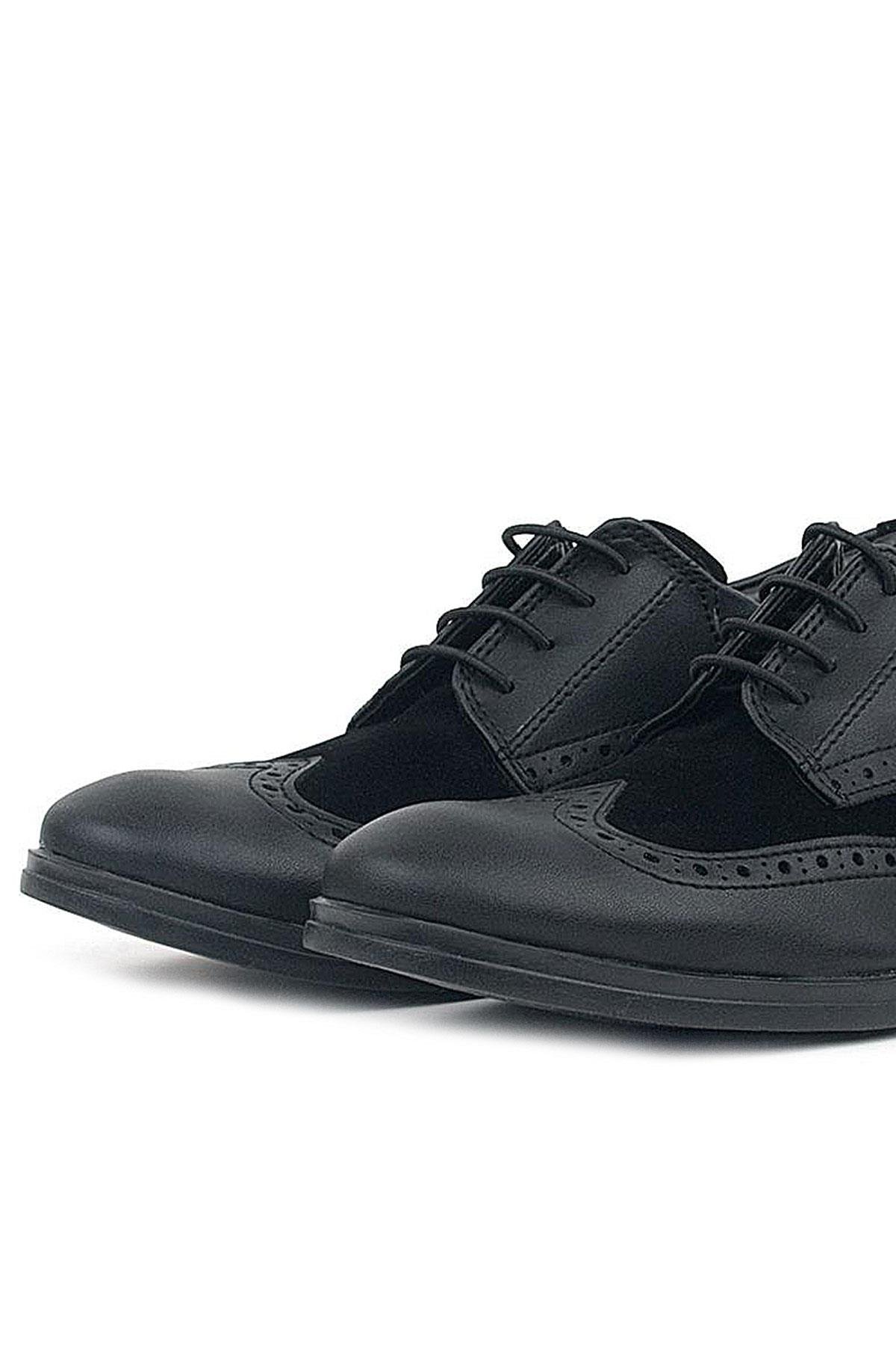 Titan Siyah Mat Bağcıklı Klasik Erkek Genç Ayakkabı - Görsel 8