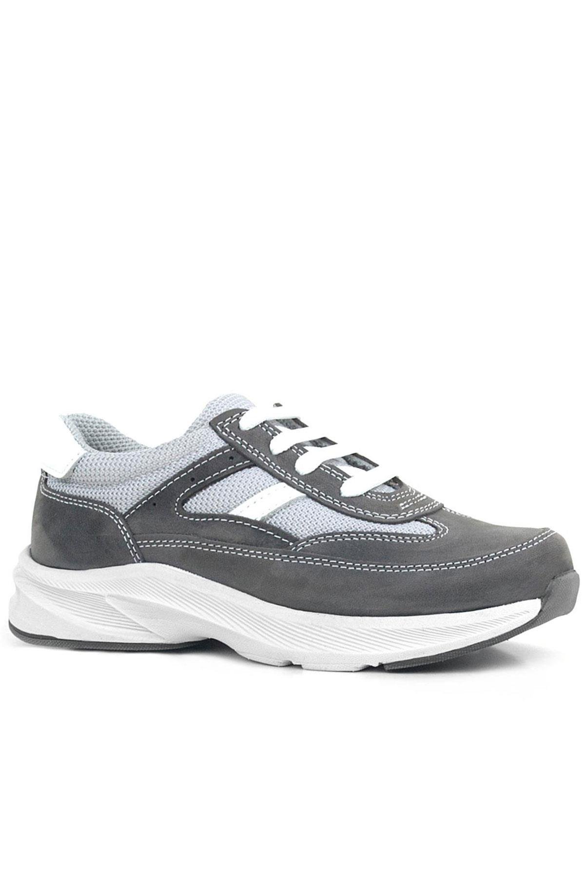Hakiki Deri Anatomik Gri Bağcıklı Hafif Çocuk Spor Ayakkabı - Görsel 2