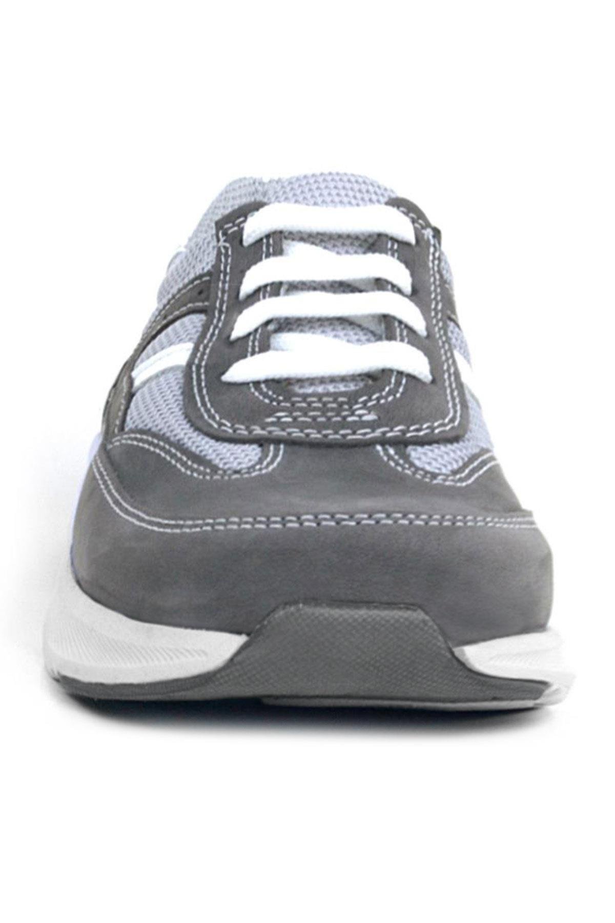 Hakiki Deri Anatomik Gri Bağcıklı Hafif Çocuk Spor Ayakkabı - Görsel 4
