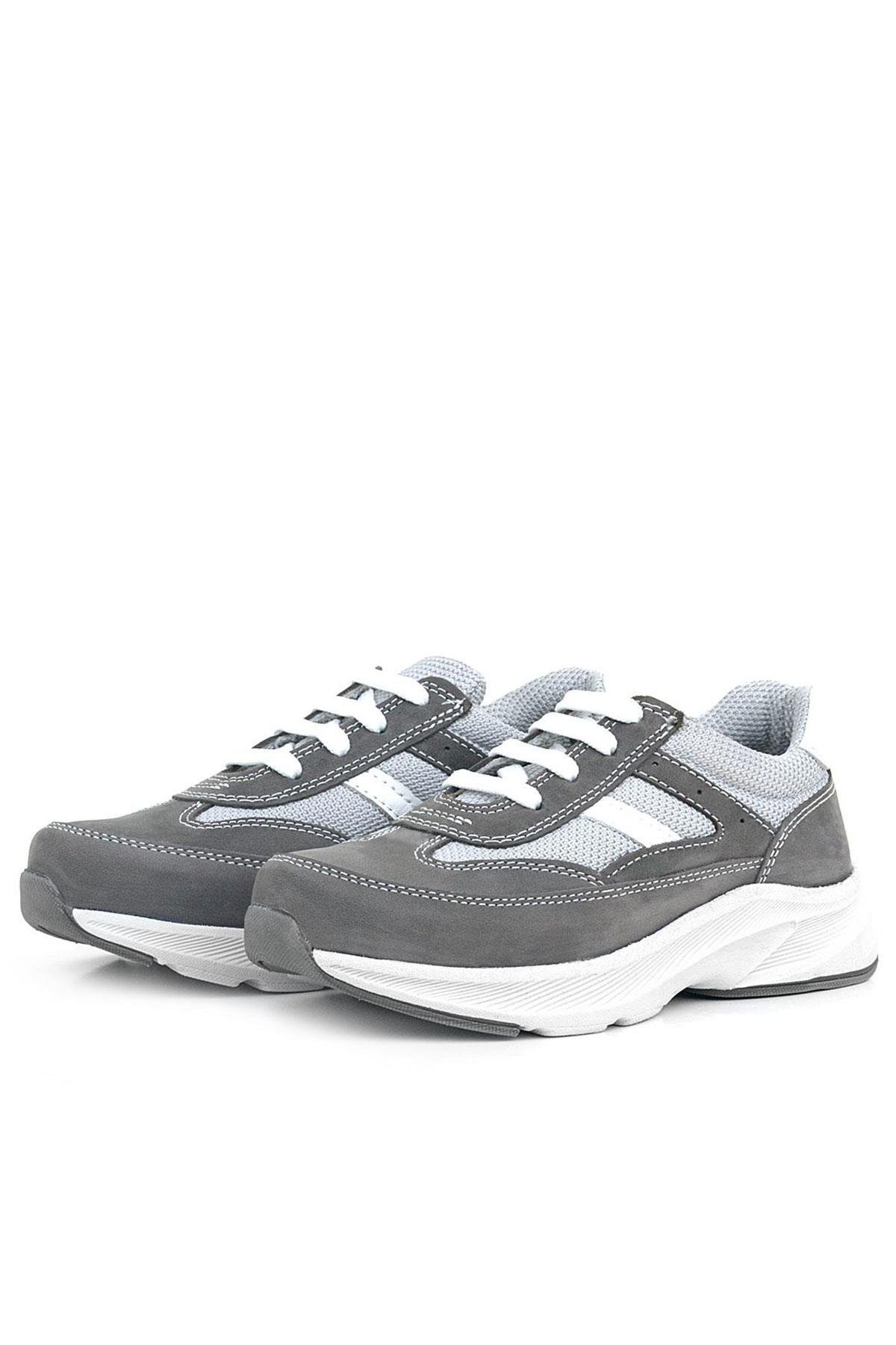 Hakiki Deri Anatomik Gri Bağcıklı Hafif Çocuk Spor Ayakkabı - Görsel 5