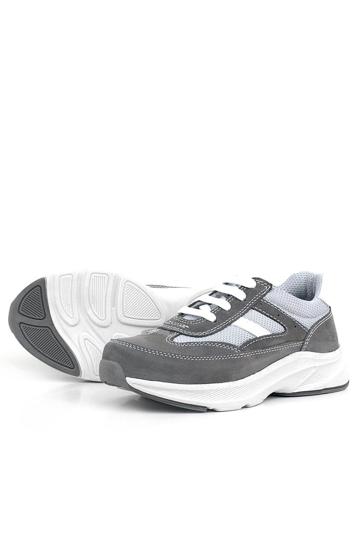 Hakiki Deri Anatomik Gri Bağcıklı Hafif Çocuk Spor Ayakkabı - Görsel 6