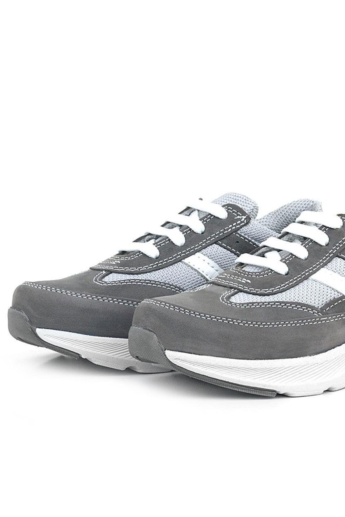Hakiki Deri Anatomik Gri Bağcıklı Hafif Çocuk Spor Ayakkabı - Görsel 7