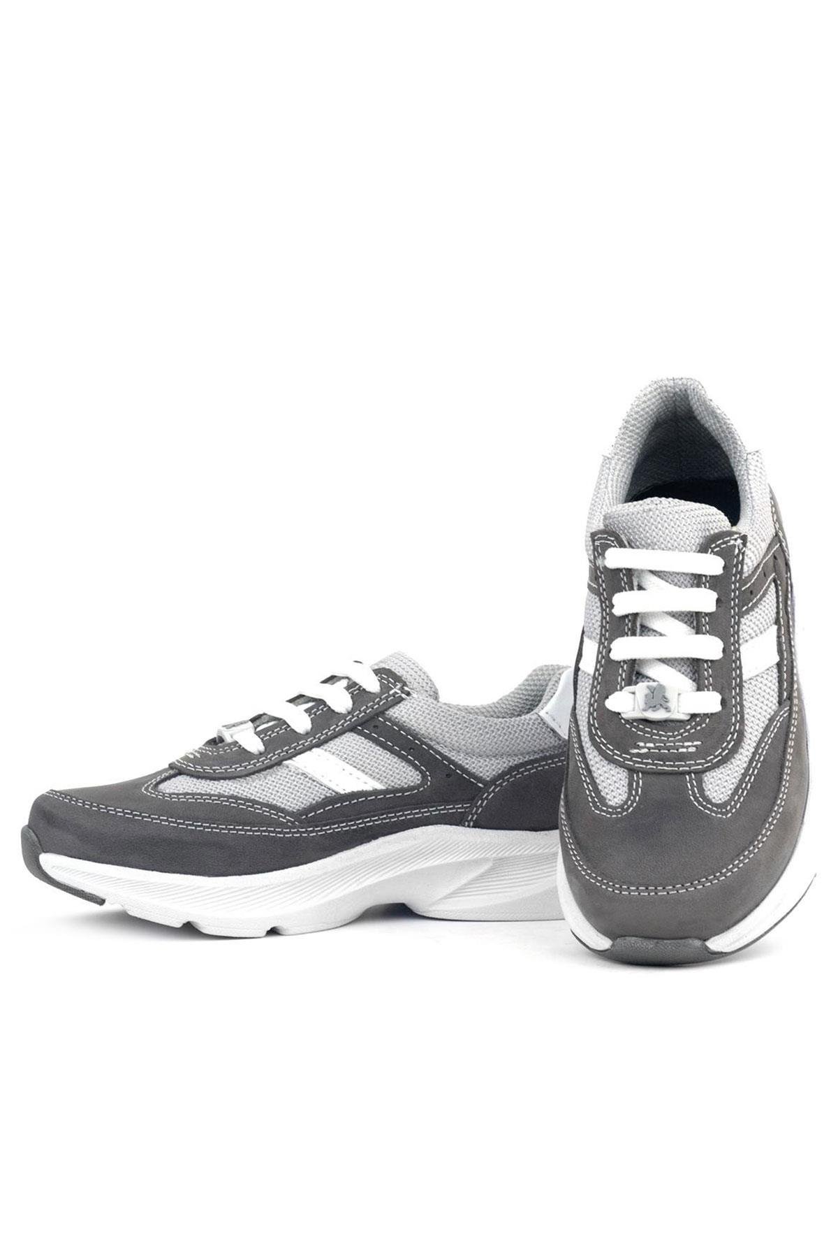 Hakiki Deri Anatomik Gri Bağcıklı Hafif Çocuk Spor Ayakkabı - Görsel 8