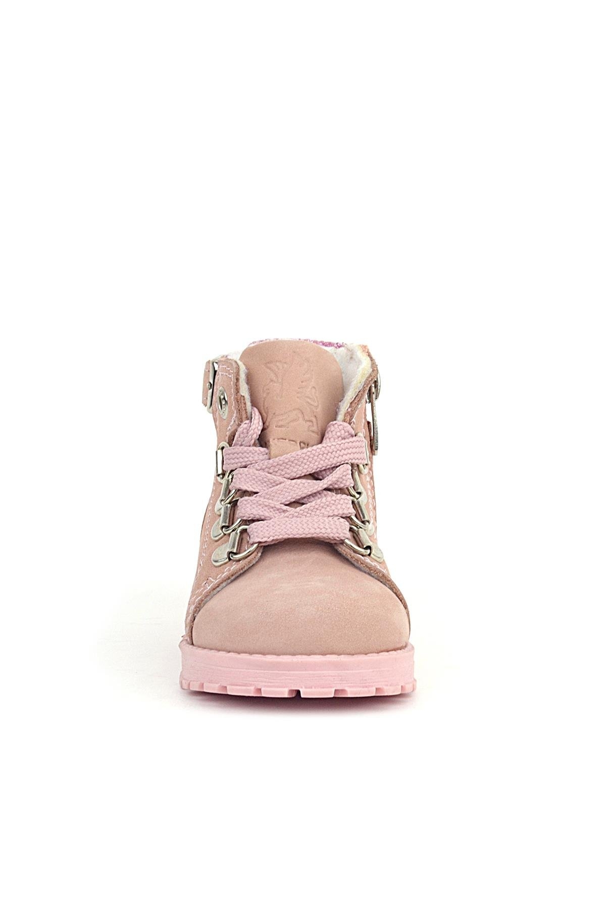 Griffon Hakiki Deri Pembe Simli Fermuarlı Kız Bebek Bot - Görsel 4