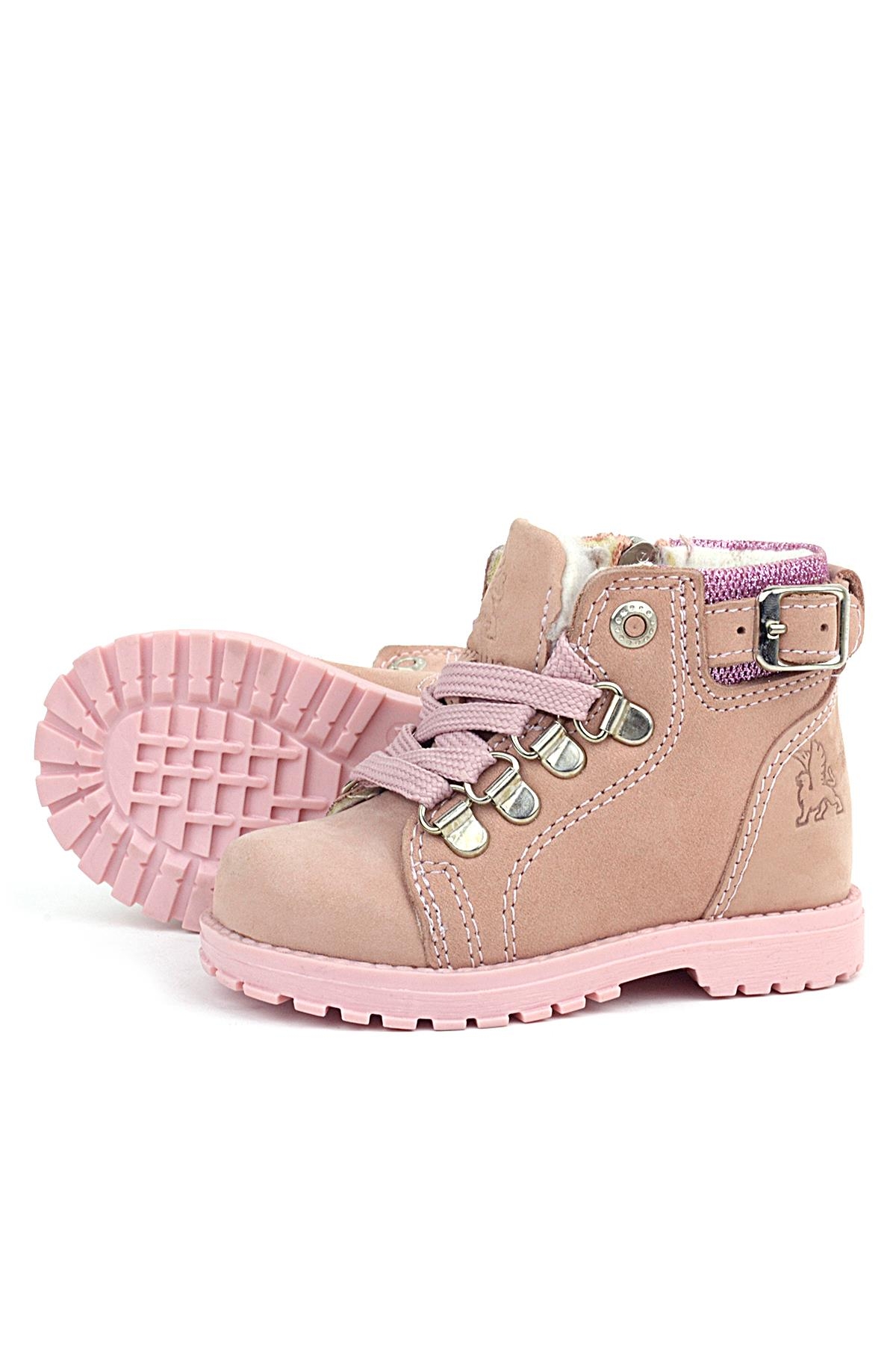 Griffon Hakiki Deri Pembe Simli Fermuarlı Kız Bebek Bot - Görsel 7