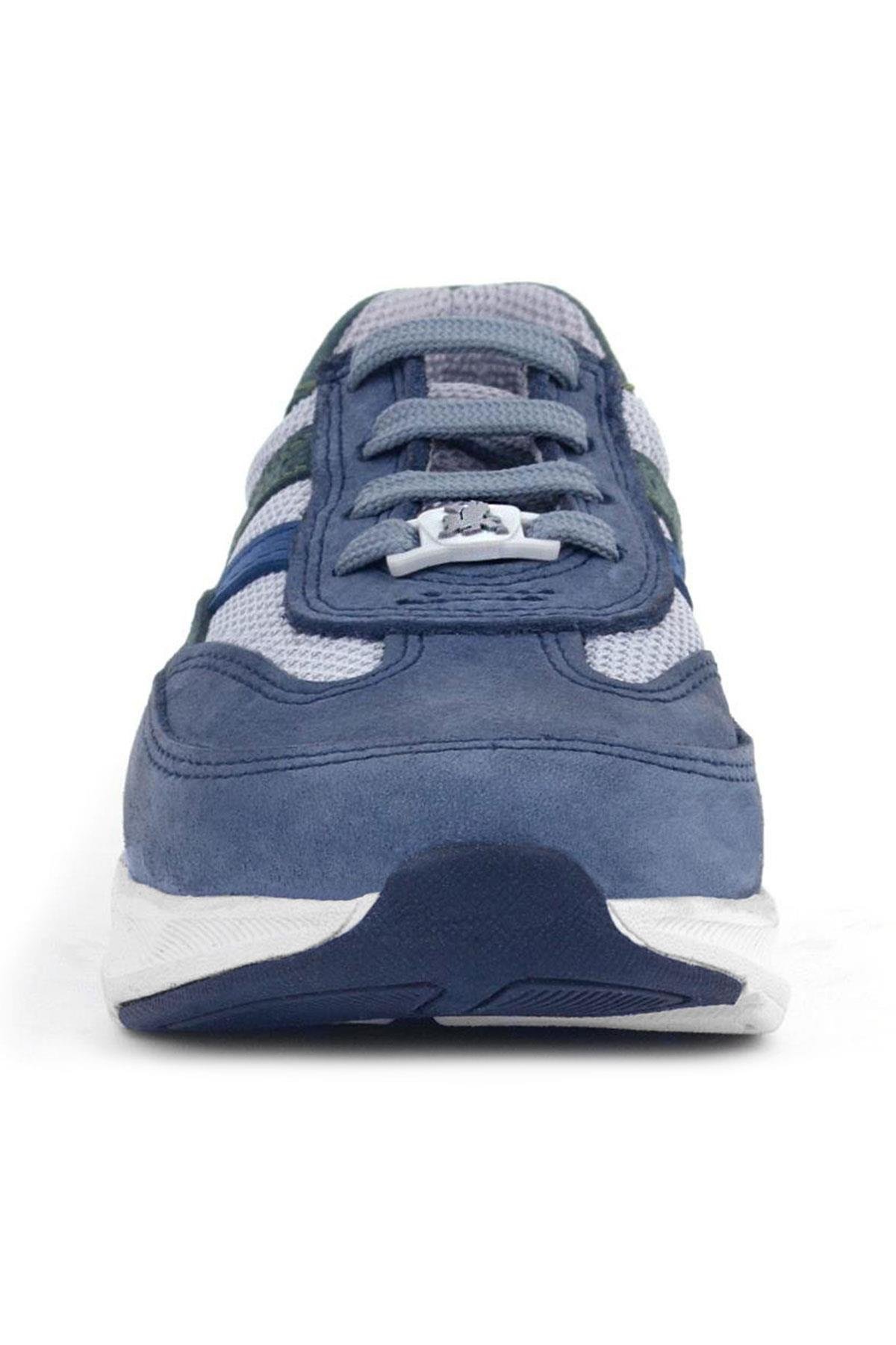Hakiki Deri Anatomik Mavi Bağcıklı Hafif Çocuk Spor Ayakkabı - Görsel 5